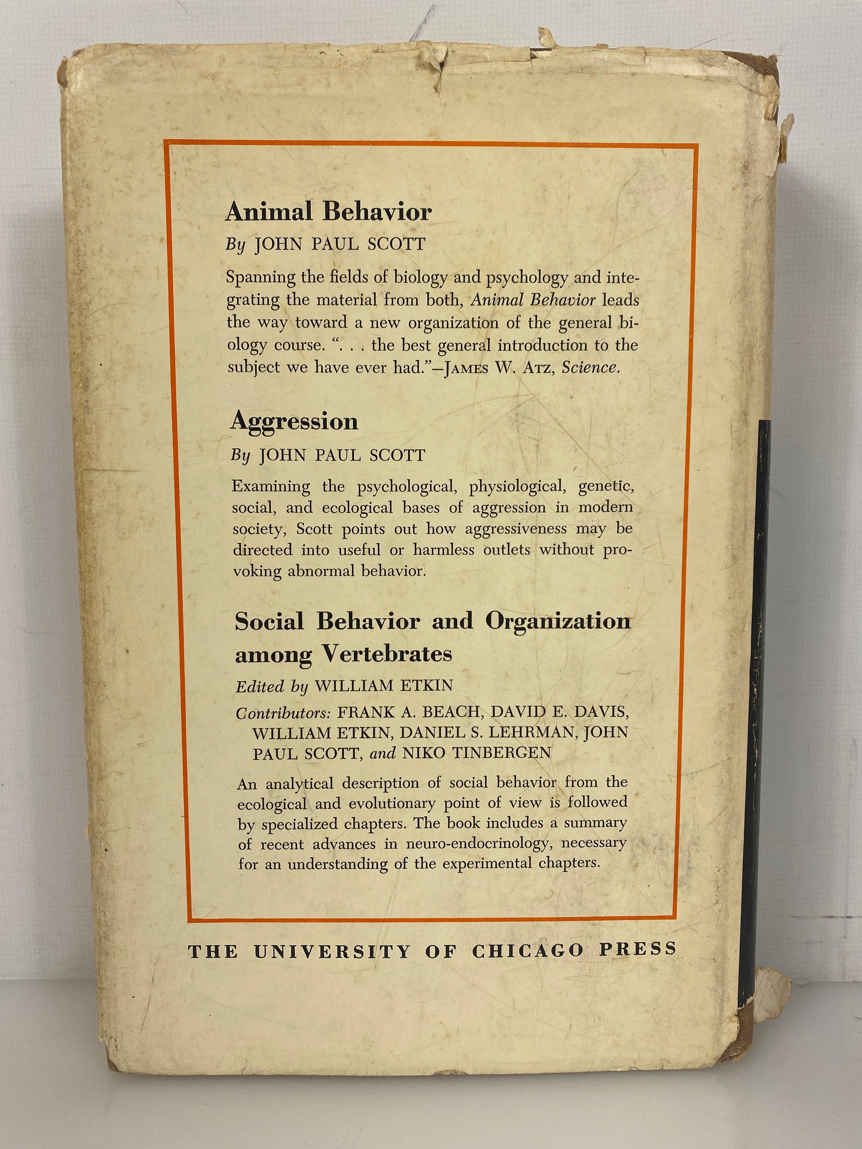 Genetics and the Social Behavior of the Dog Scott/Fuller 1965 Signed HC DJ
