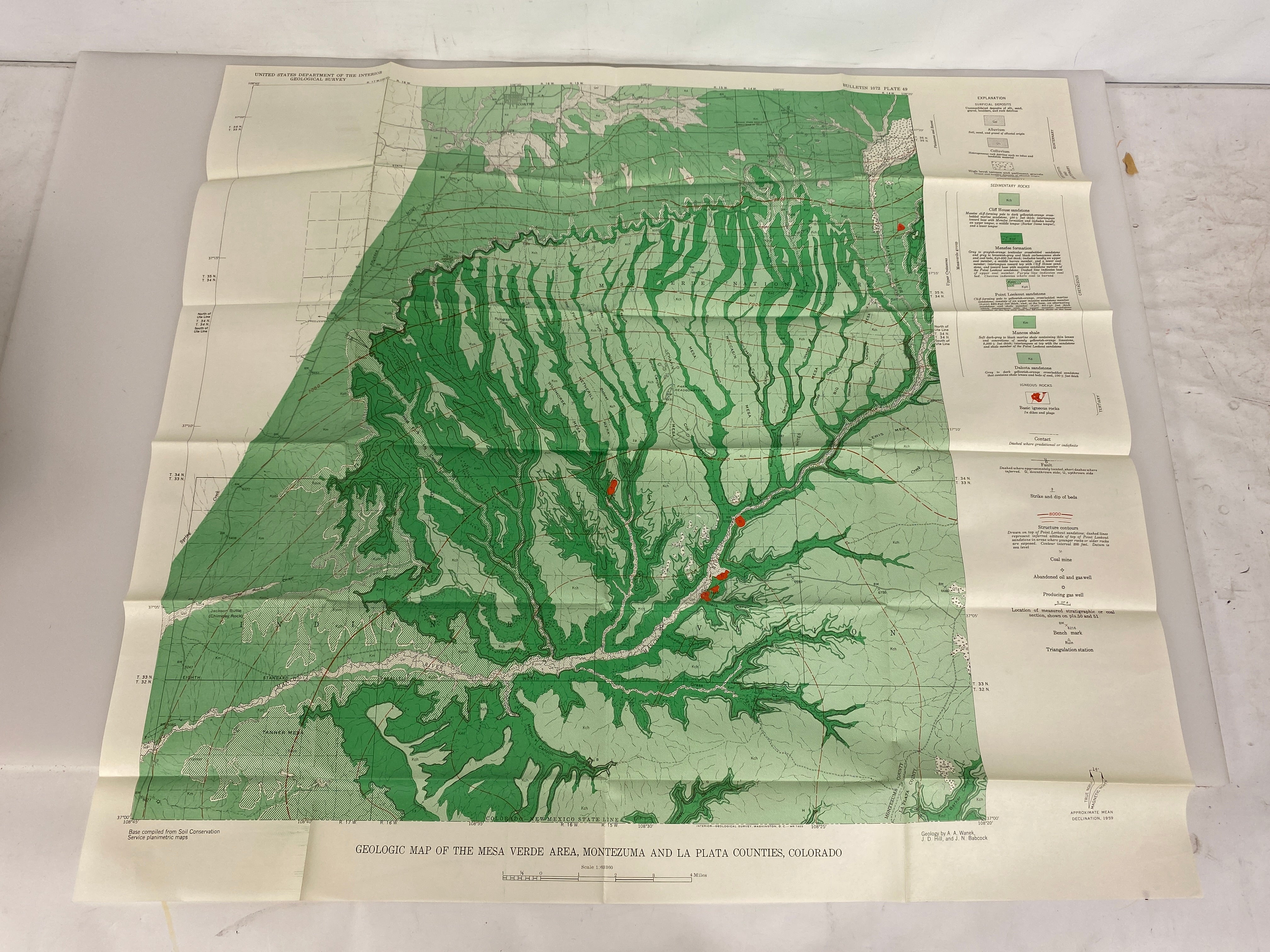 Geology & Fuel Resources of Mesa Verde/Montezuma/La Plata CO w Maps 1959