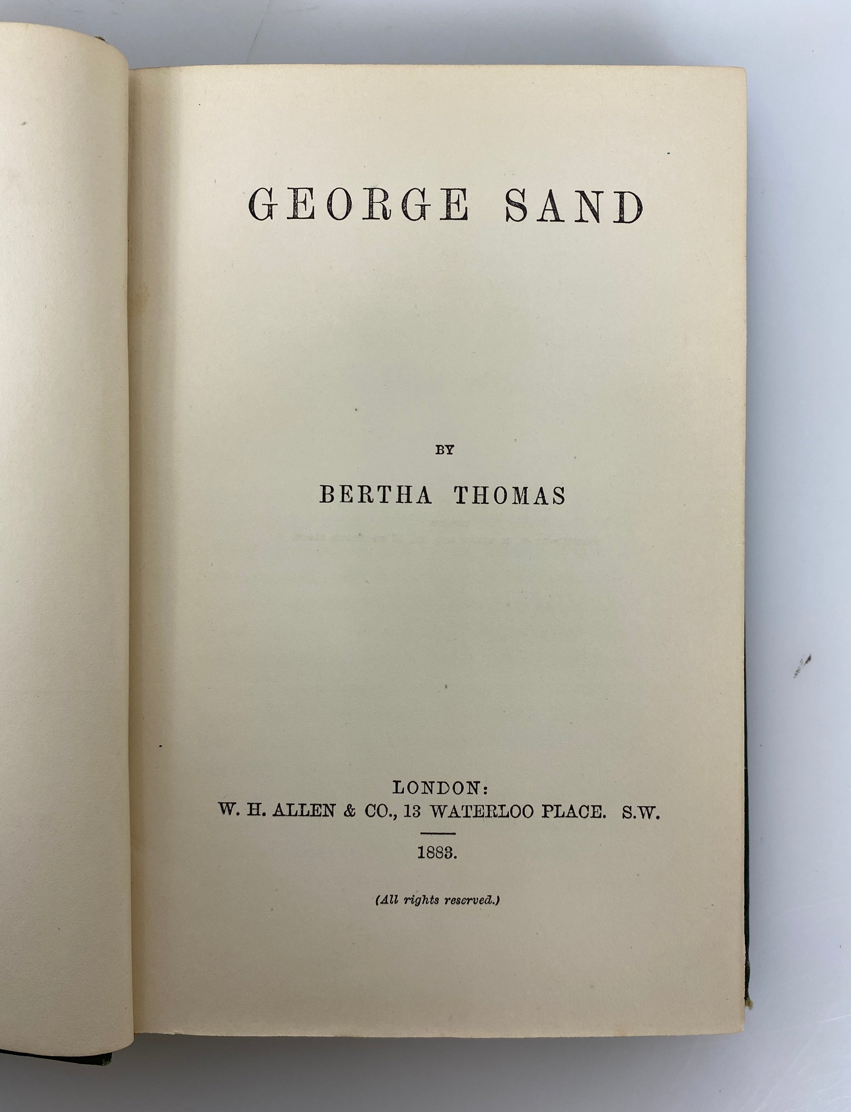 George Sand by Thomas 1883 Eminent Women Series Antique HC