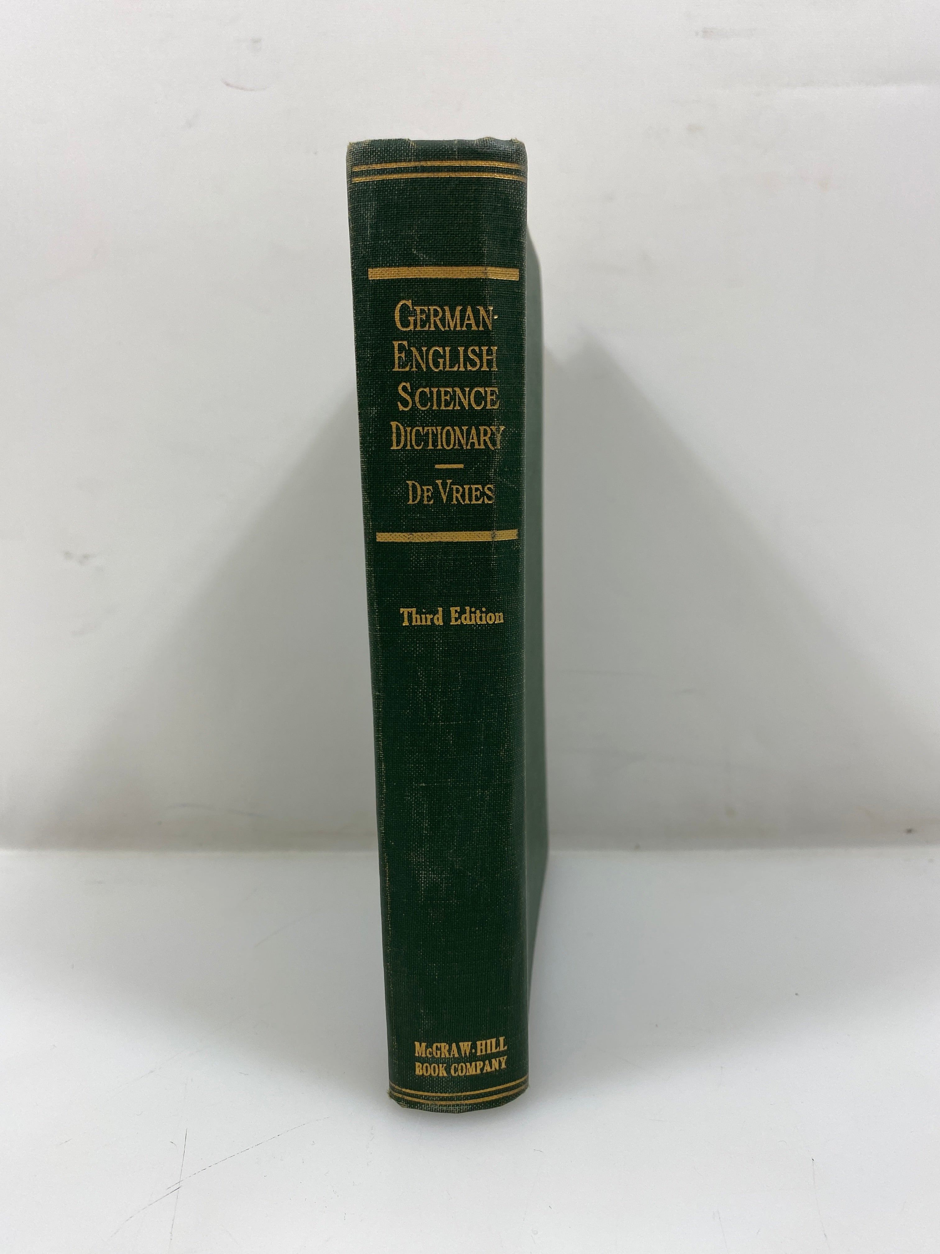 German-English Science Dictionary by De Vries 3rd Edition 1959 HC