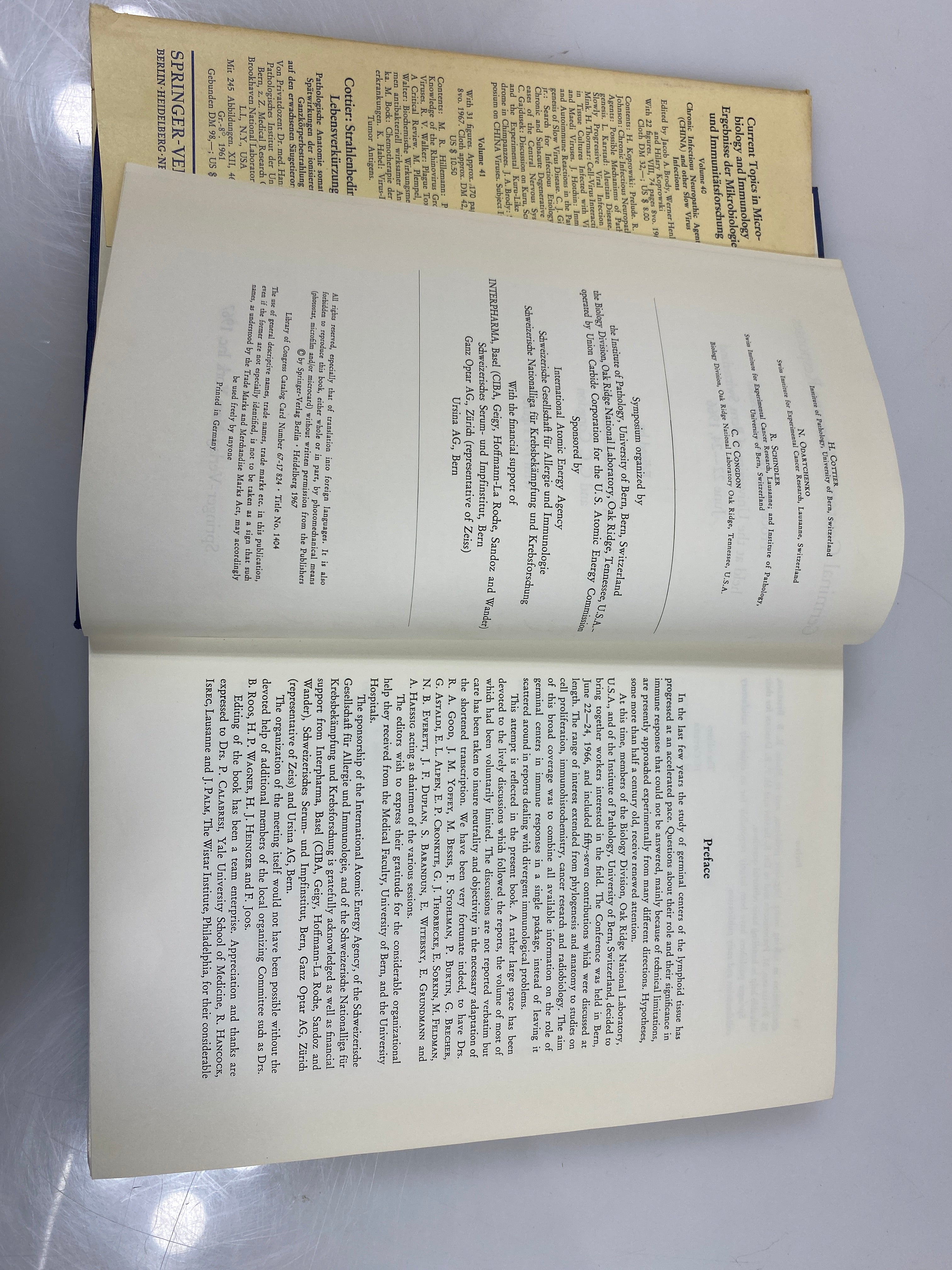 Germinal Centers in Immune Responses Symposium 1967 Ex-library HCDJ