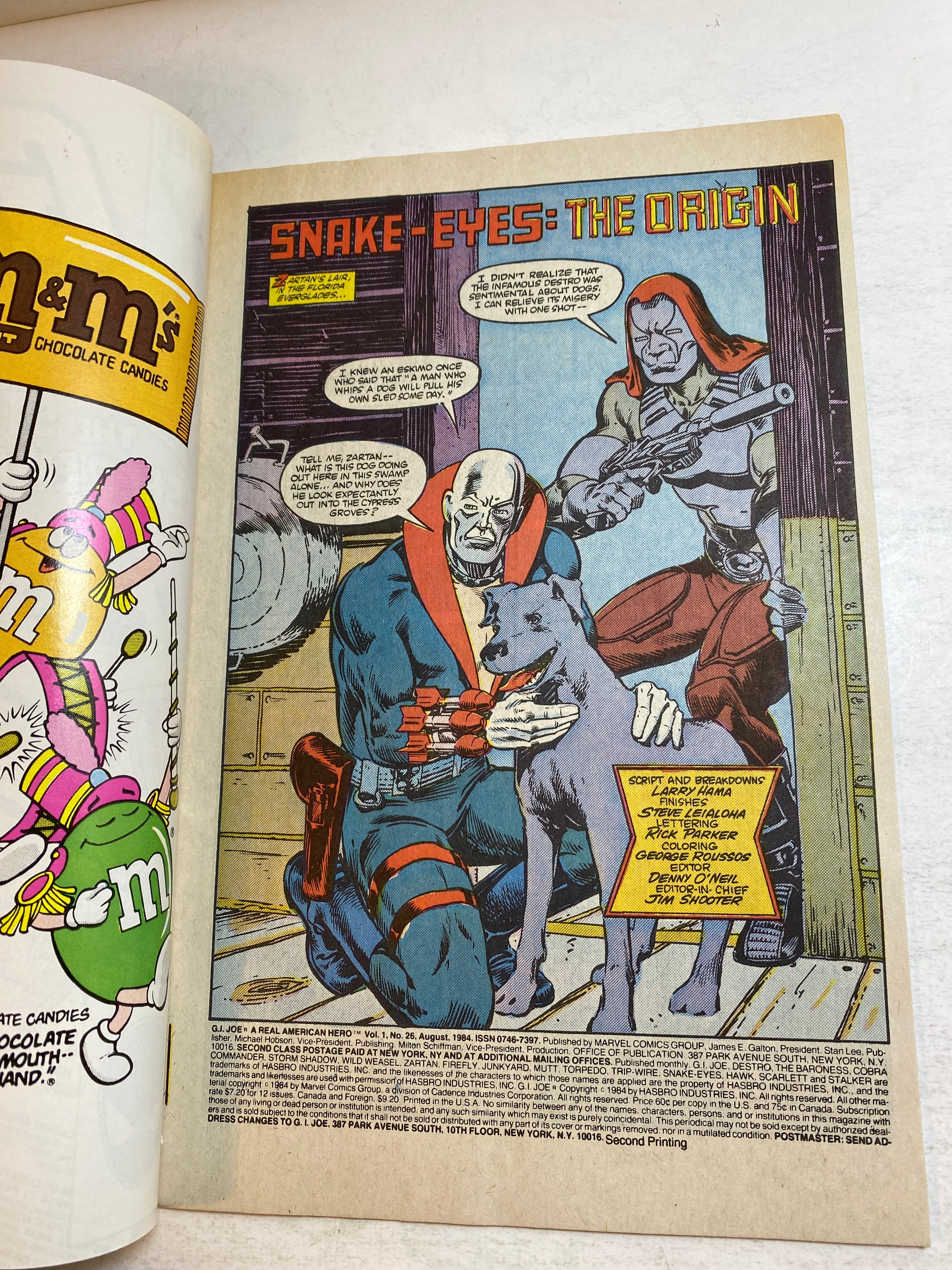 GI Joe #26 Marvel Comic Snake Eyes 1984