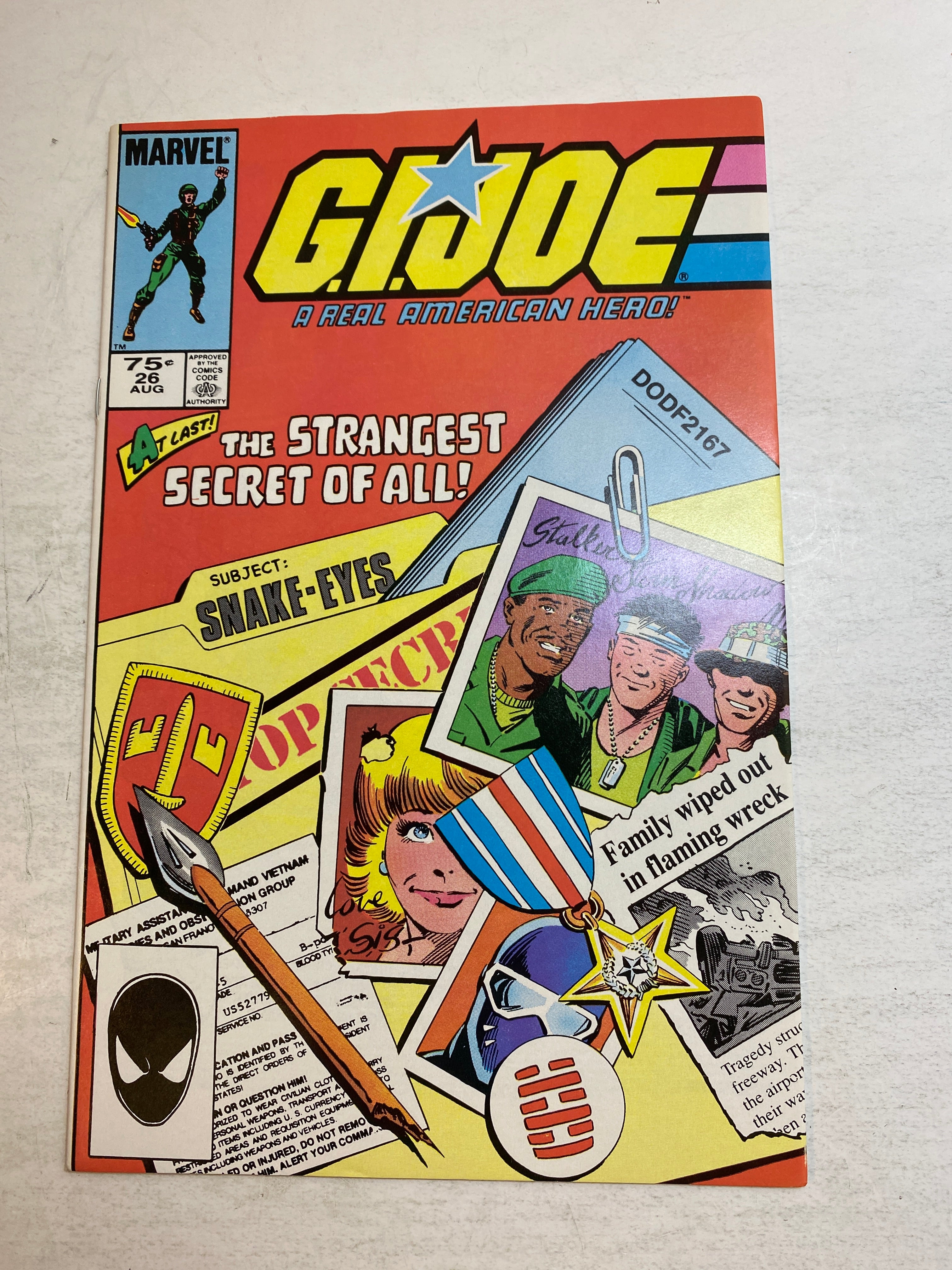 GI Joe #26 Marvel Comic Snake Eyes 1984