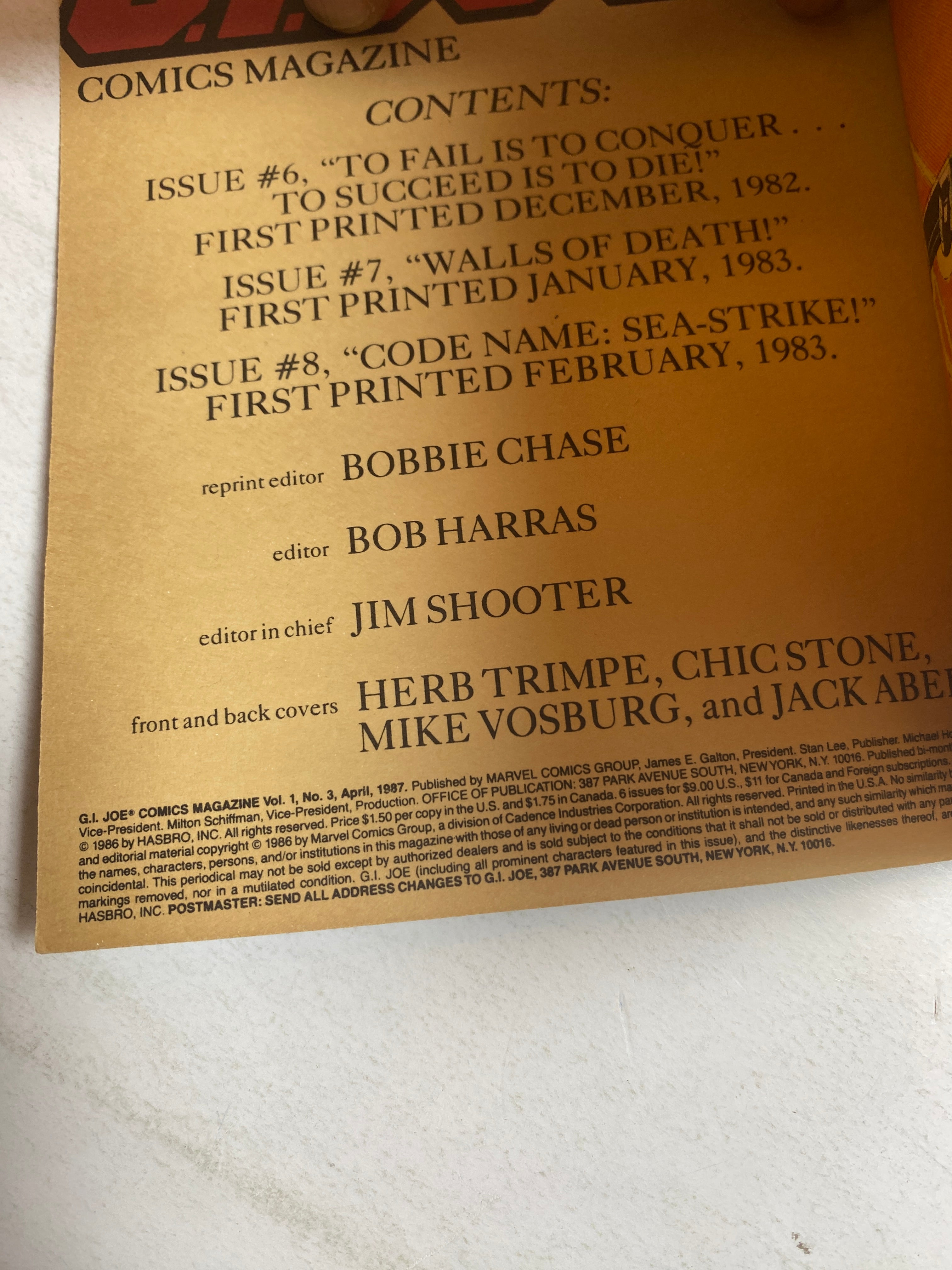 GI Joe Digest-Size Marvel Comic #3 April 1987
