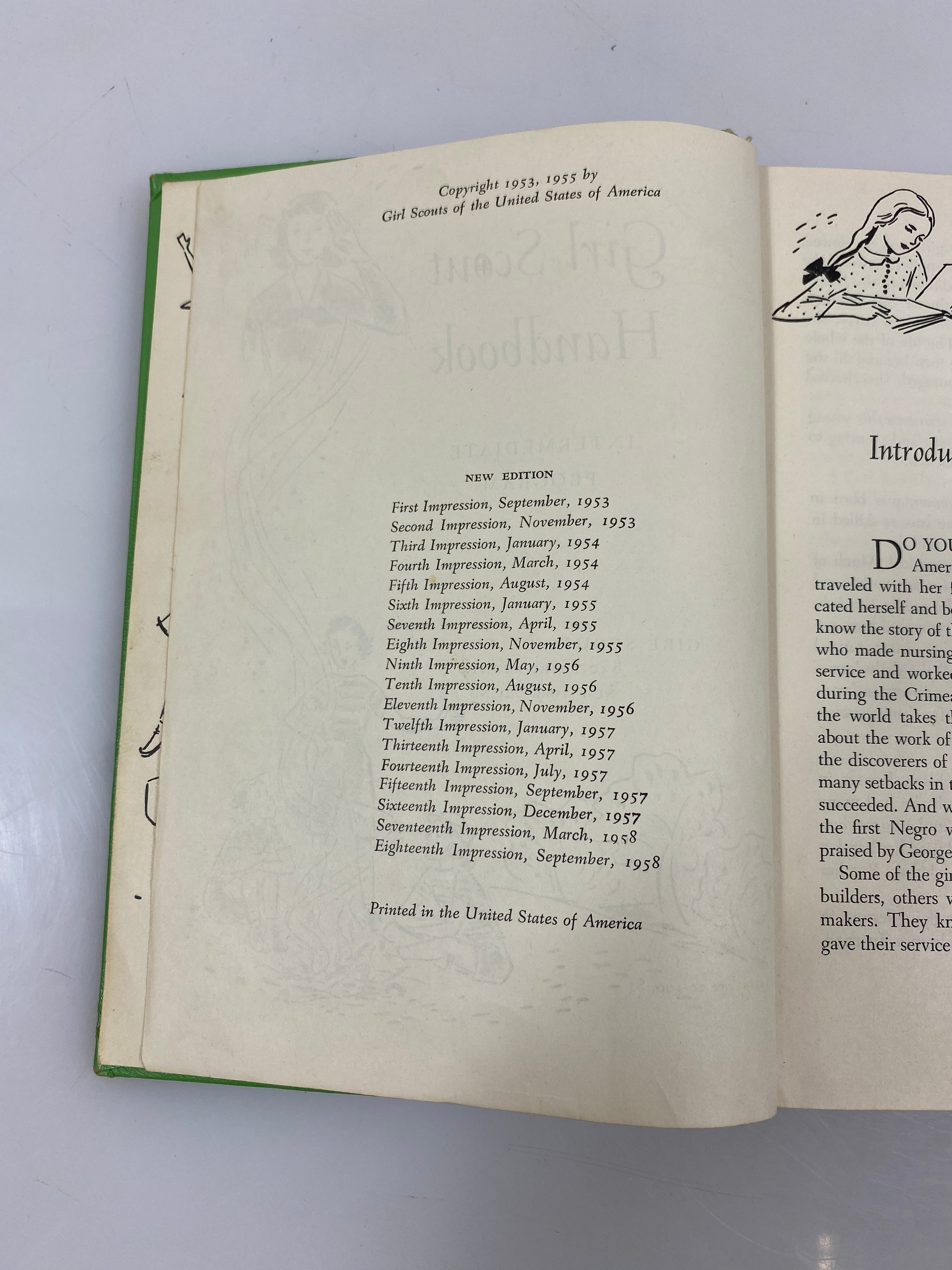 Girl Scout Handbook 18th Impression September 1958 HC