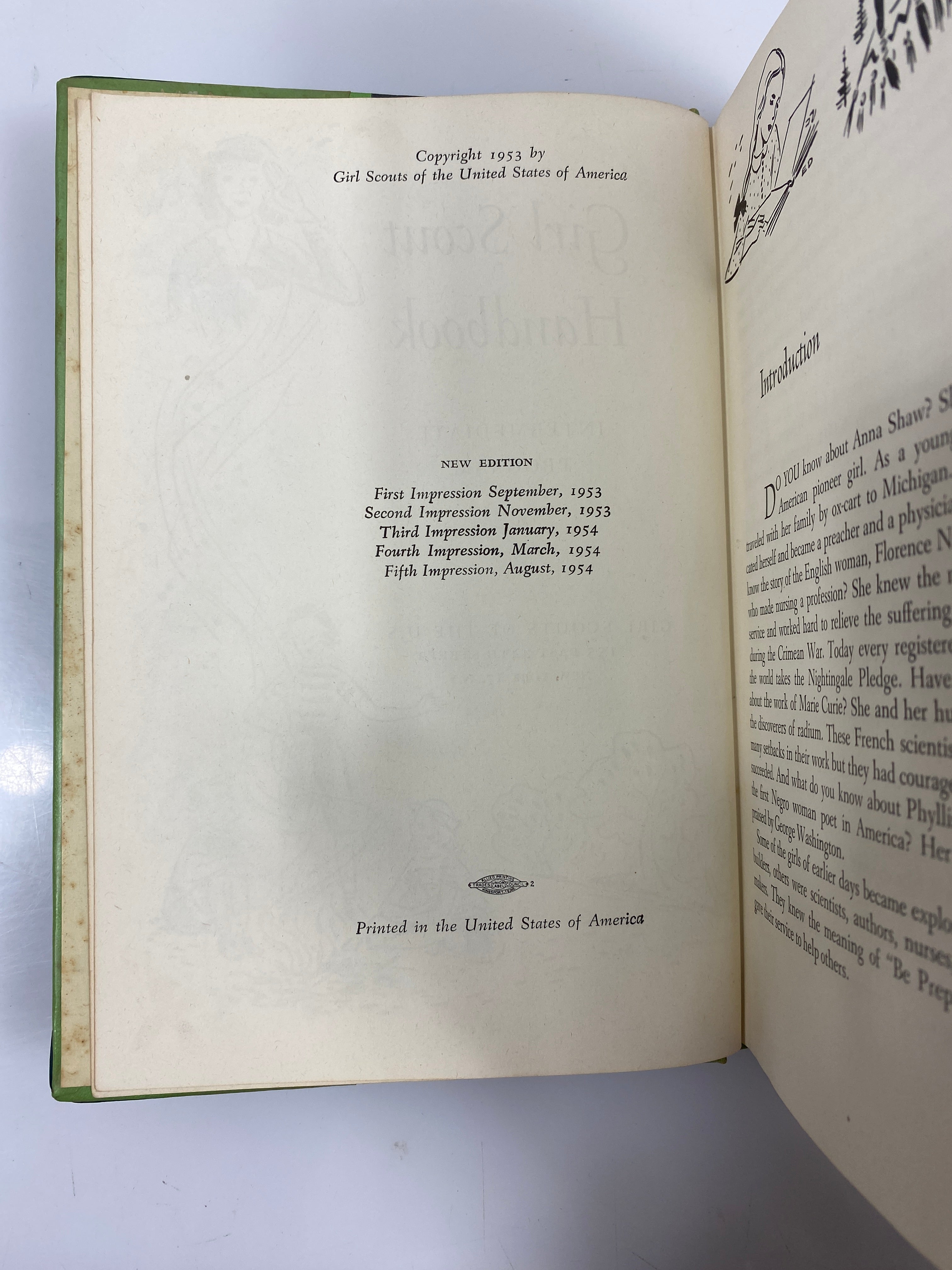Girl Scout Handbook Intermediate Program August 1954 HCDJ