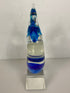 Glass Decorative Clear and Blue Sculpture