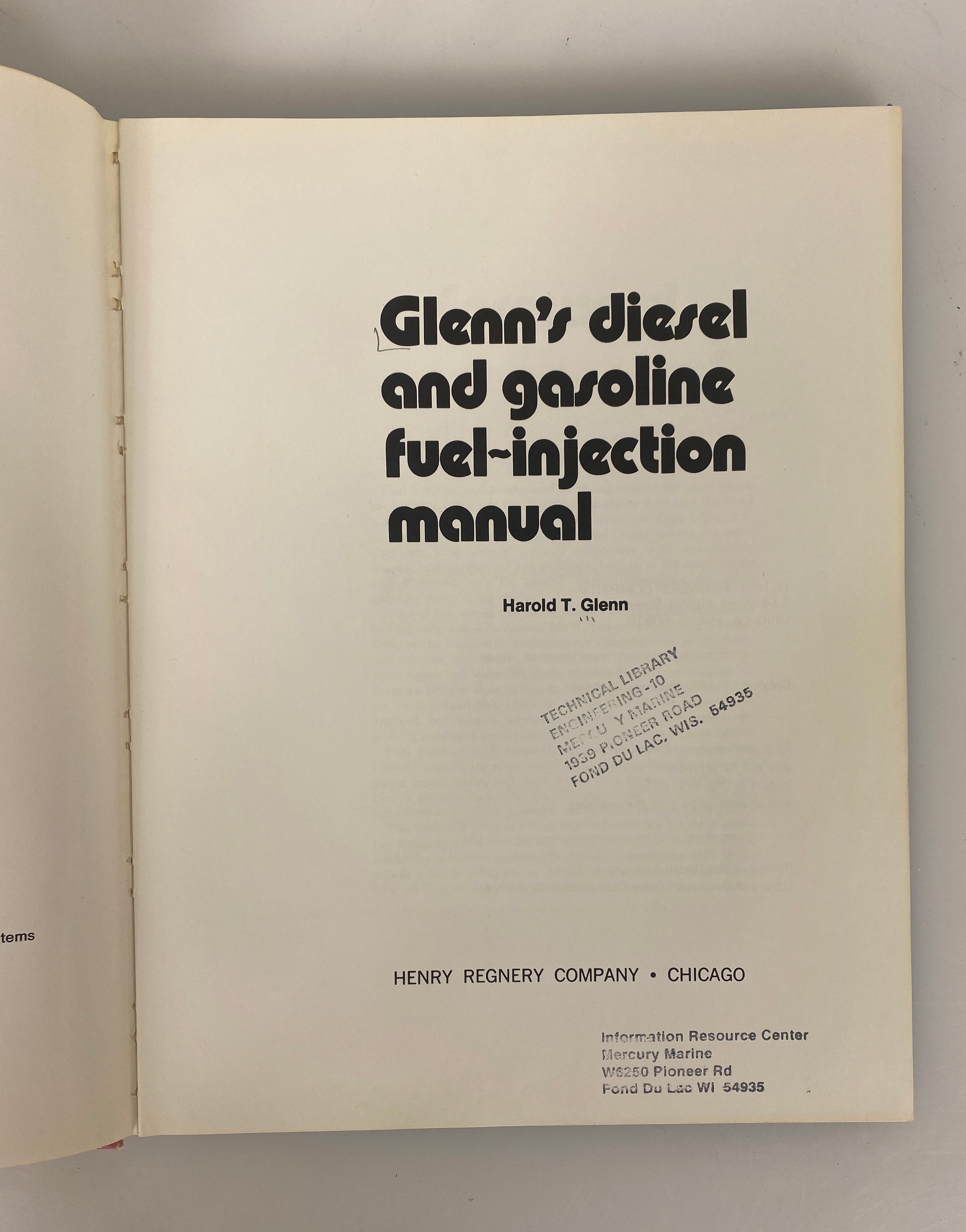Glenn's Diesel & Gasoline Fuel-Injection Manual 1973 Ex-Library HC