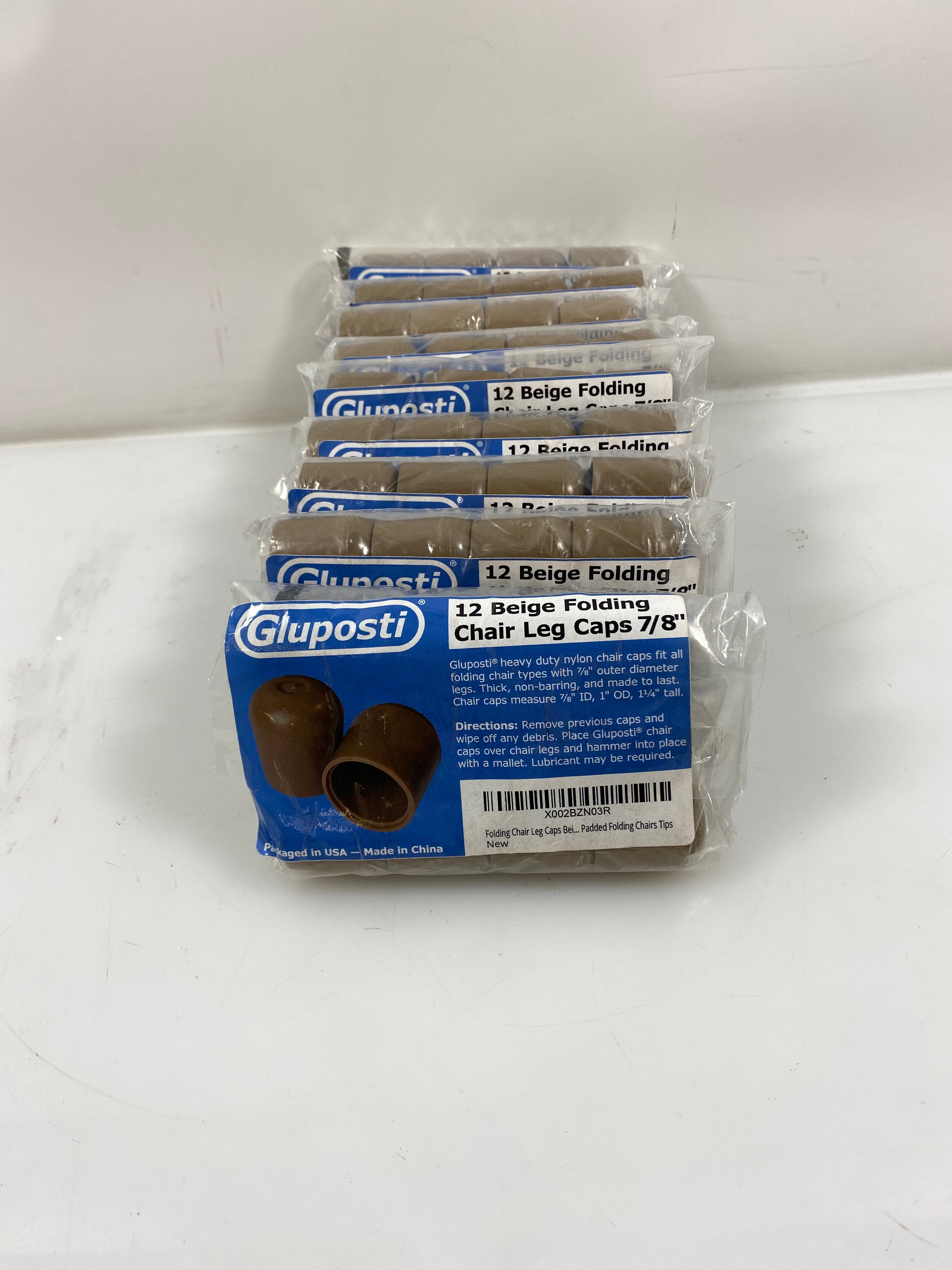 Gluposti 12 Beige Folding Chair 7/8" Leg Caps *New*