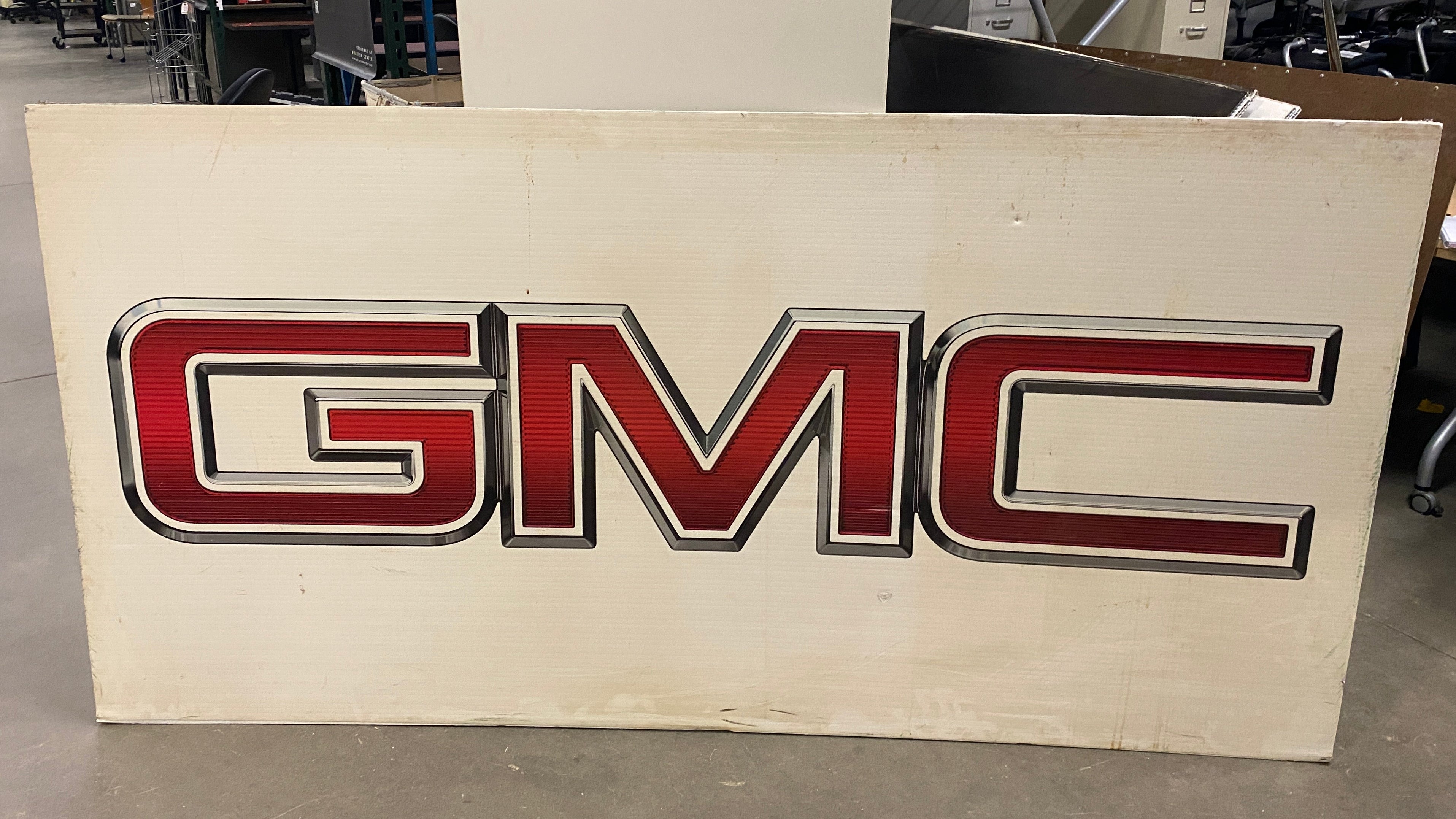 "GMC" Corrugated Sign