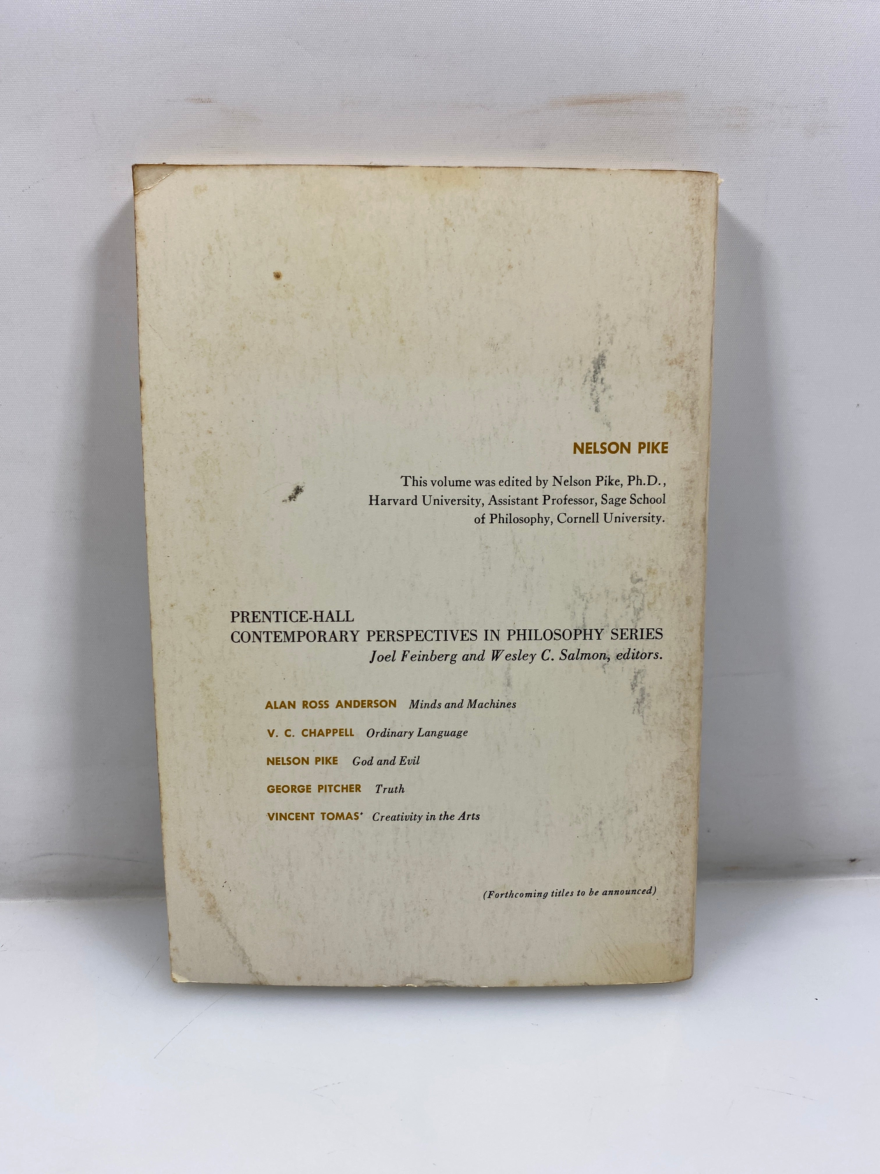 God and Evil by Nelson Pike Contemporary Perspectives in Philosophy 1964 SC