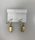 Gold Blue and Purple Rectangle Mosaic Earrings