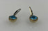Gold Blue Bead Dangle Earrings