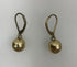 Gold Blue Bead Dangle Earrings