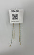 Gold Blue Beaded Dangle Earrings