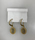 Gold Blue Etched Flower Earrings