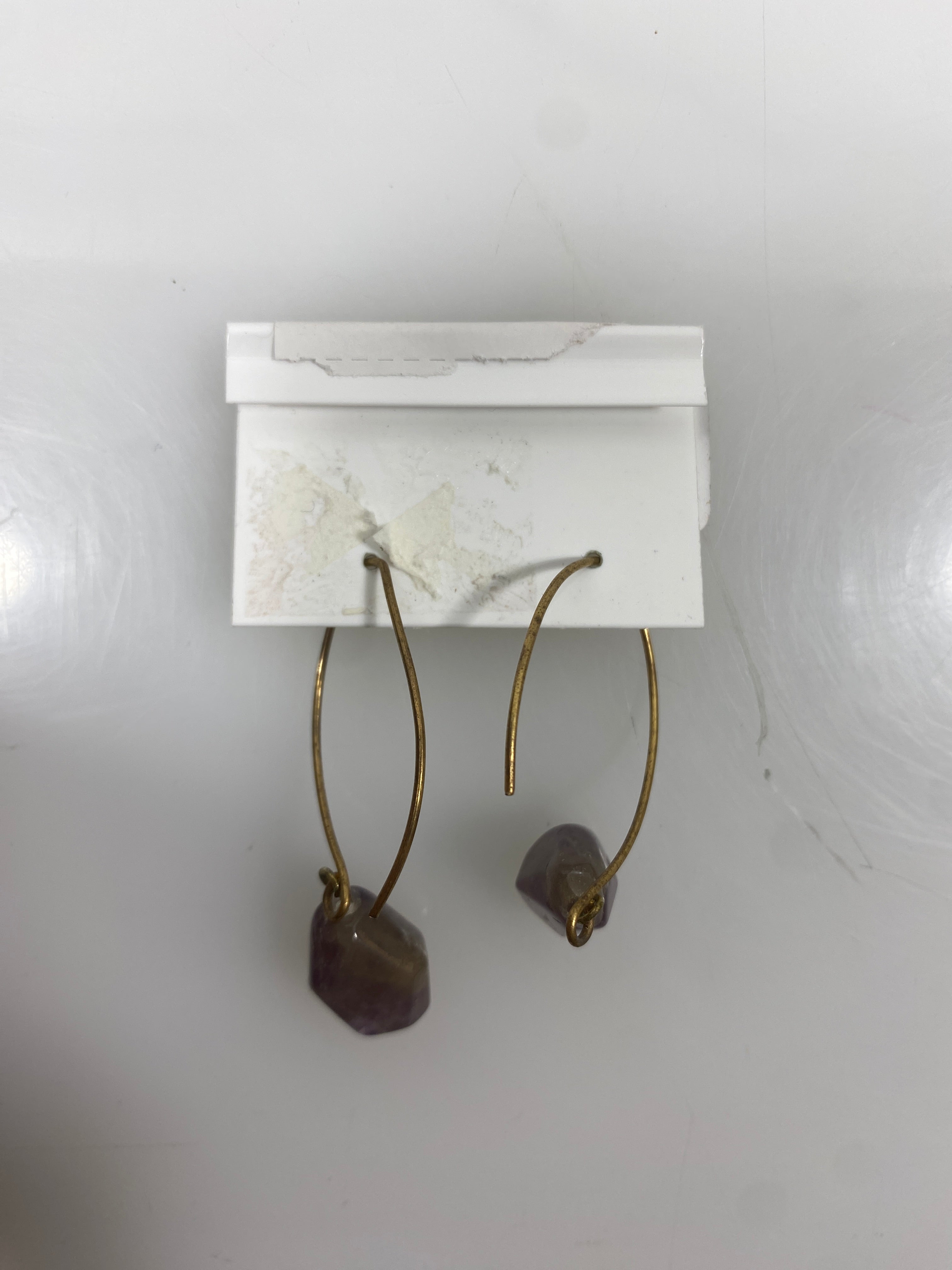 Gold Dangle Stone Earrings