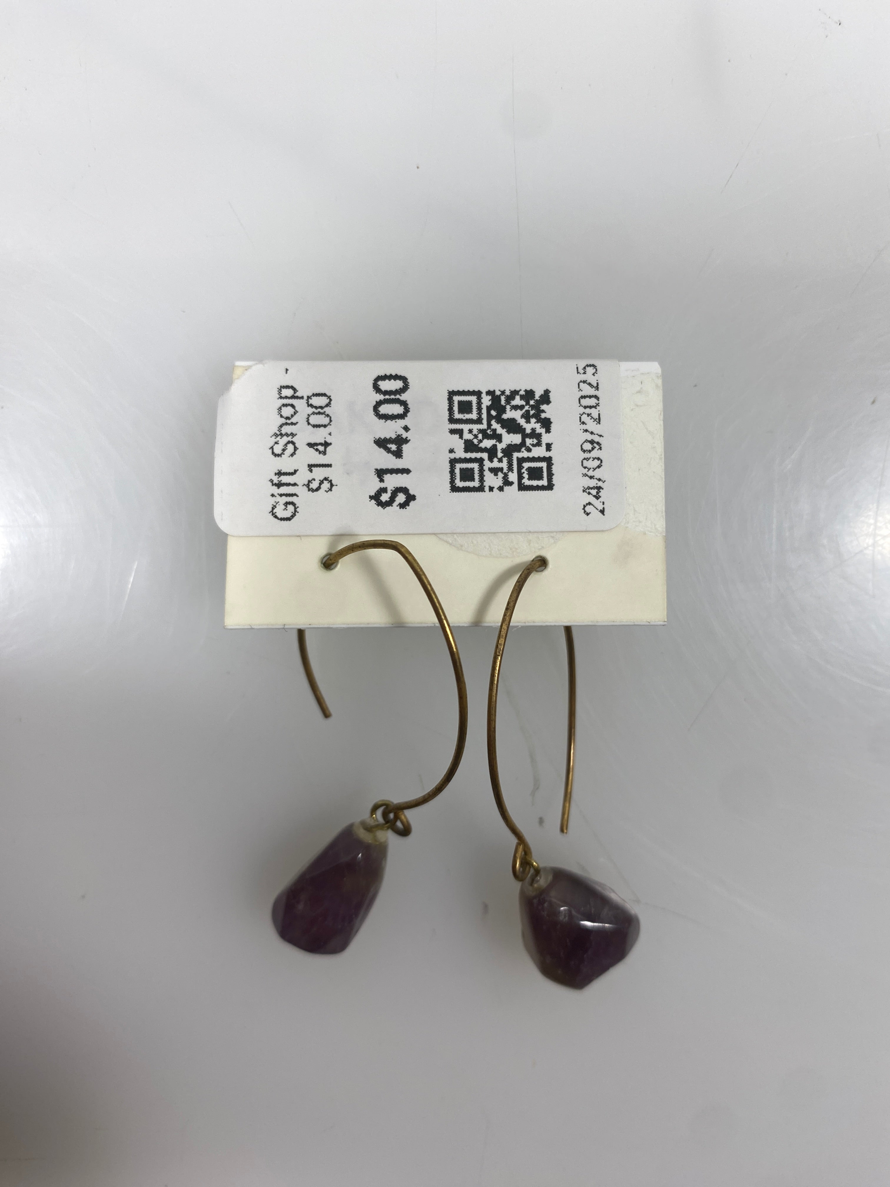 Gold Dangle Stone Earrings