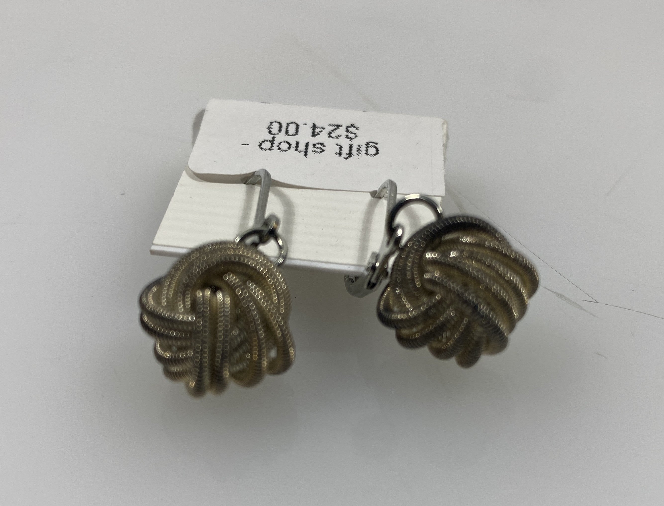 Gold Spring Knot Ball Earrings