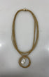 Gold Spring Set Clasp Crystal Necklace