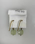 Gold Transparent Green Bead Dangle Earrings