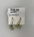 Gold Transparent Green Bead Dangle Earrings