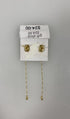 Gold White Beaded Dangle Earrings