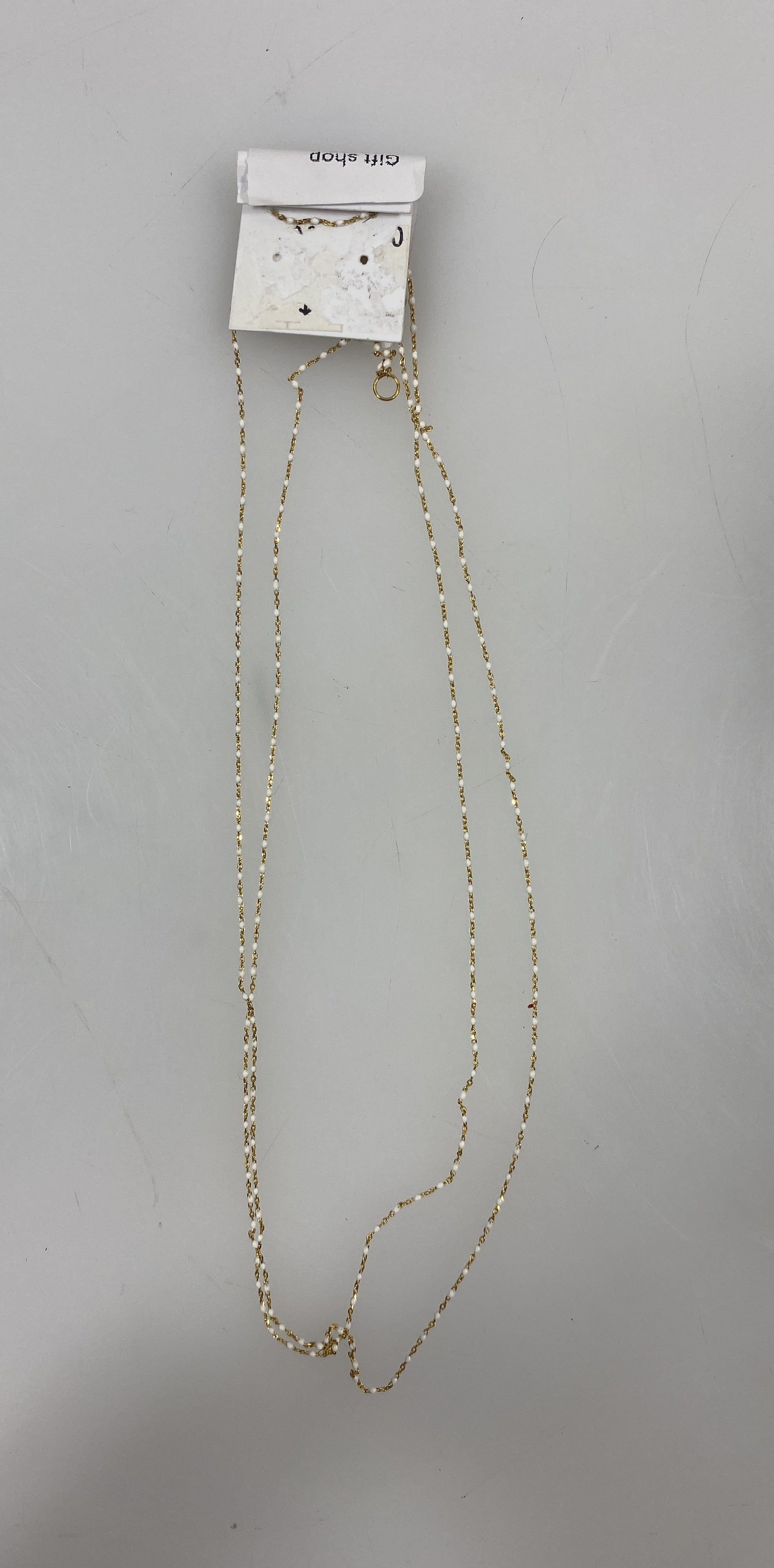 Gold White Beaded Layered Necklace