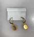 Gold White Etched Flower Earrings