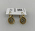 Gold White Etched Flower Earrings