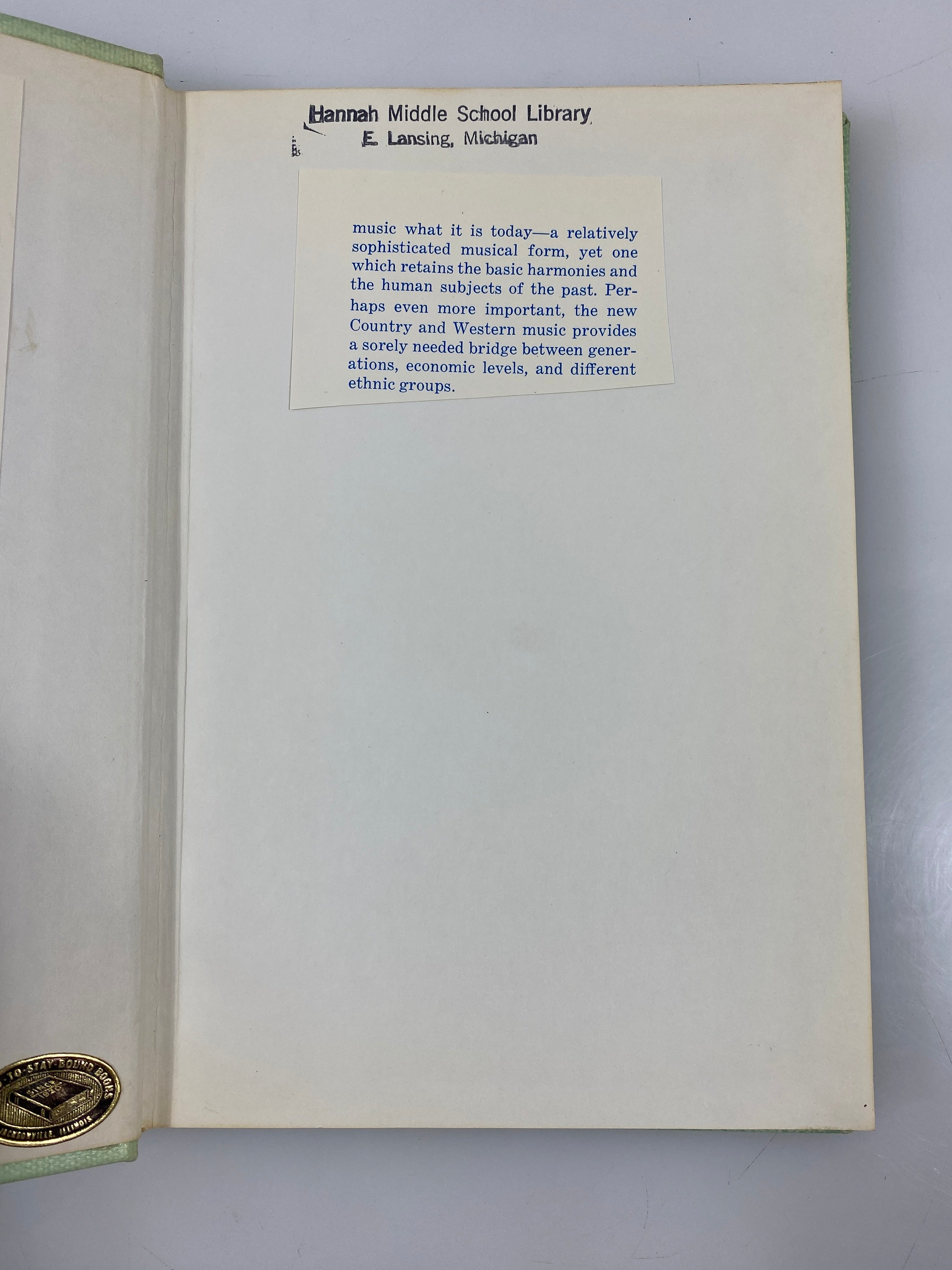Golden Guitars: The Story of Country Music Stambler/Landon Ex-Library 1971 HC