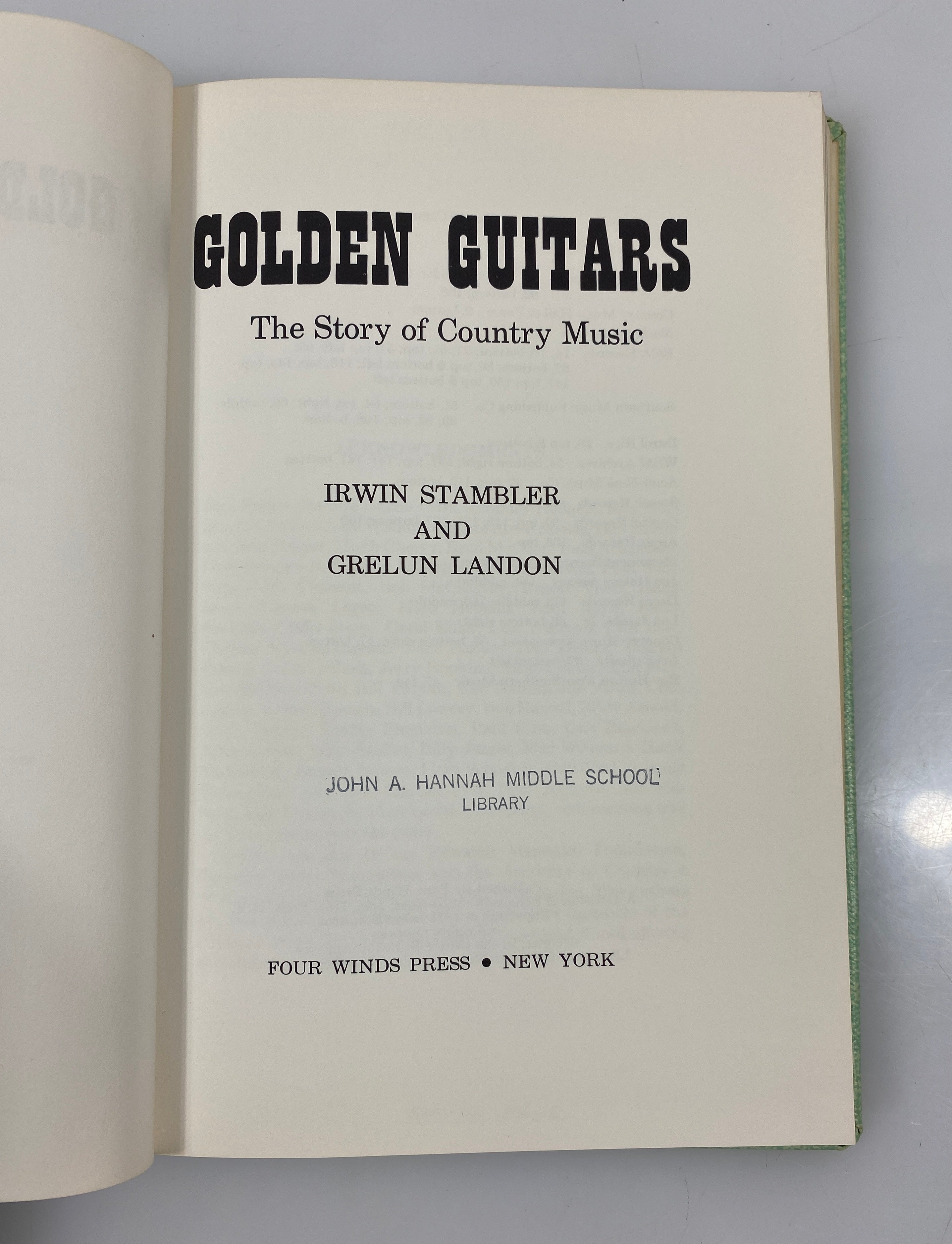Golden Guitars: The Story of Country Music Stambler/Landon Ex-Library 1971 HC