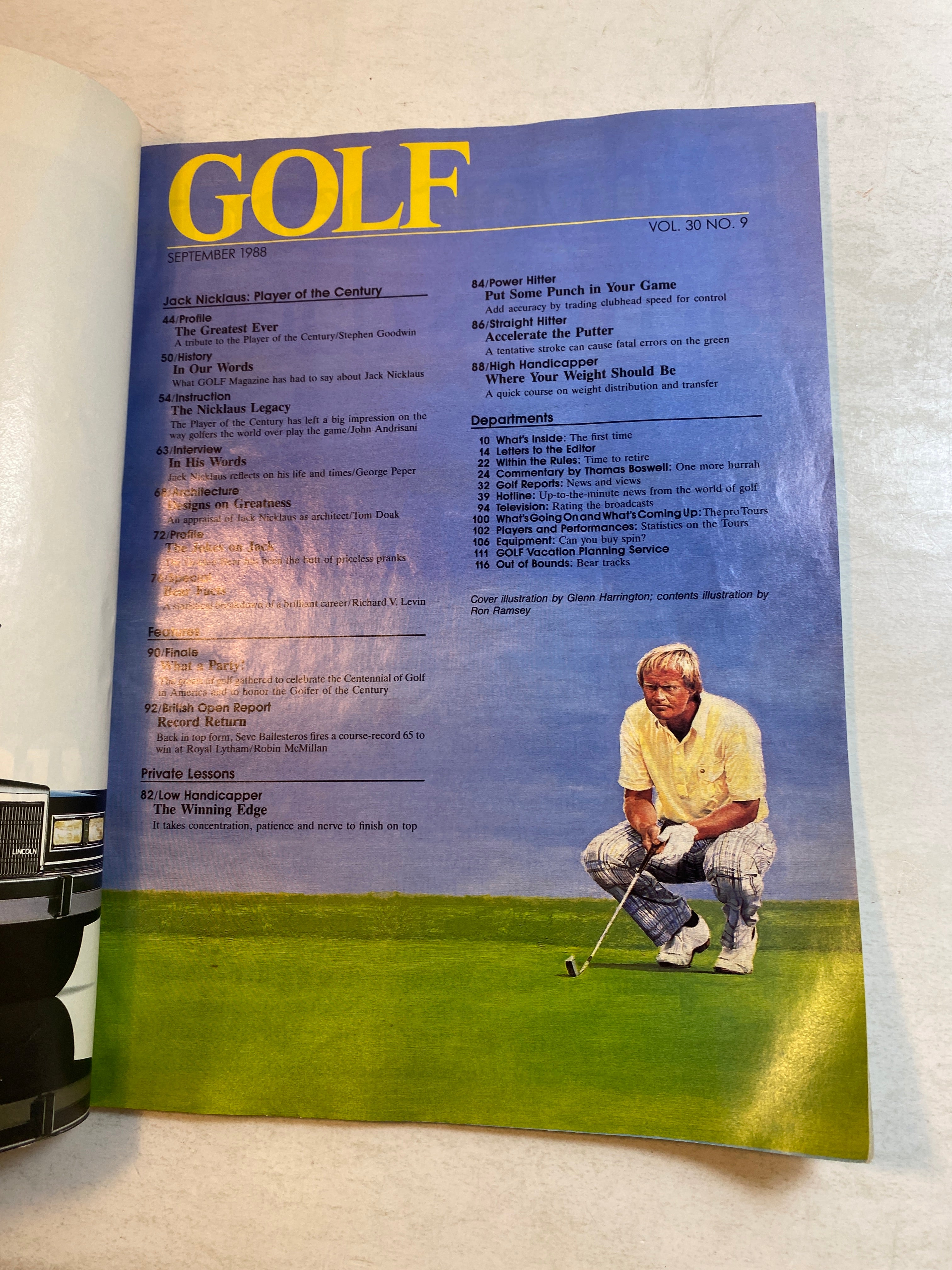 Golf Magazine September 1988 Jack Nicklaus