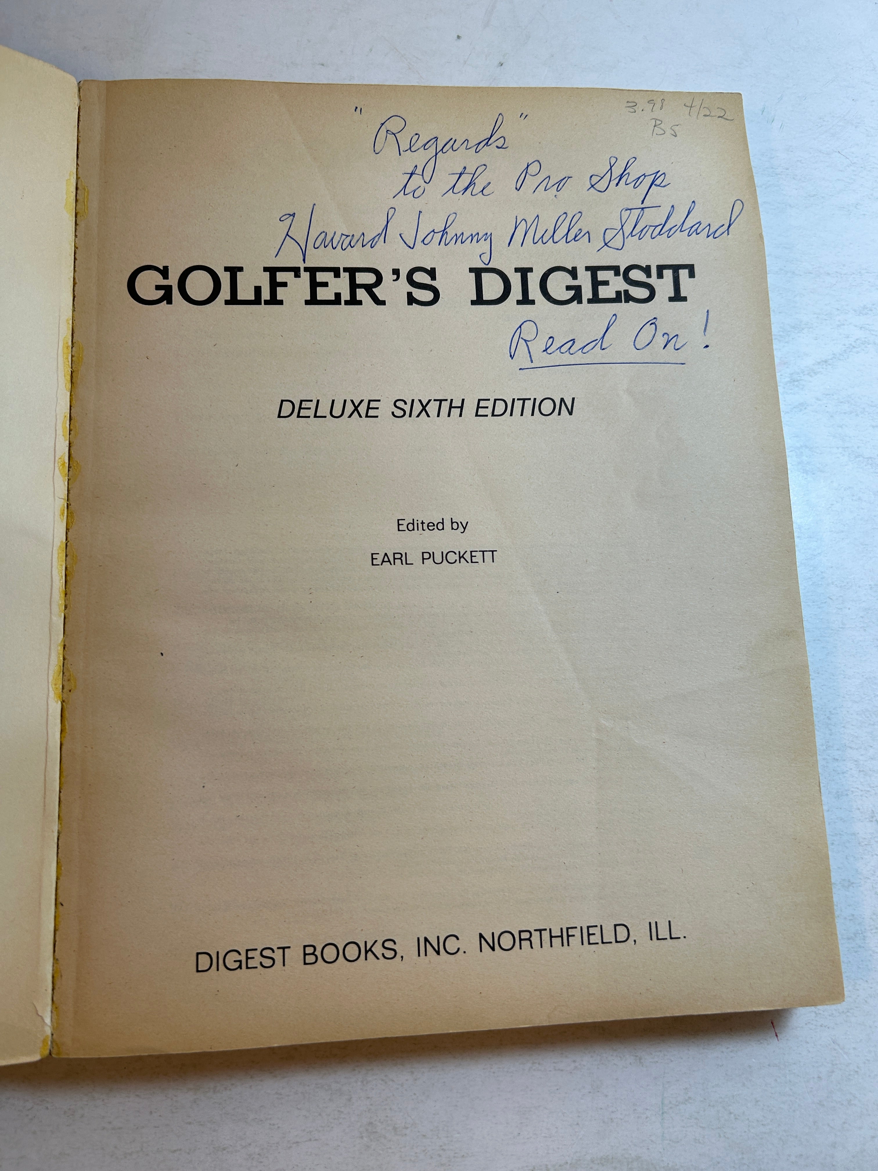 Golfer's Digest Editor Earl Puckett 6th Ed 1974