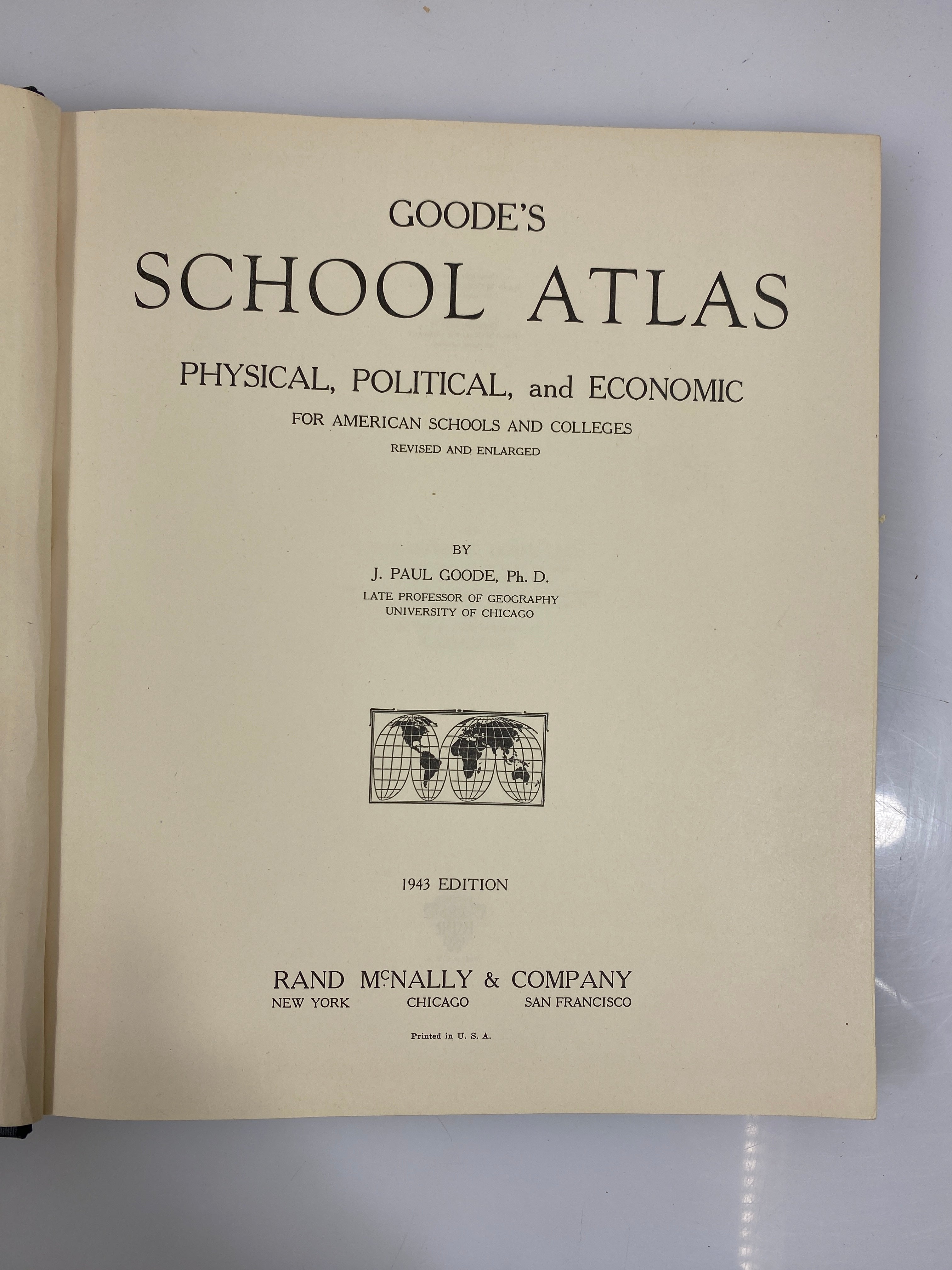 Goode's School Atlas by Paul Goode 1943 HC