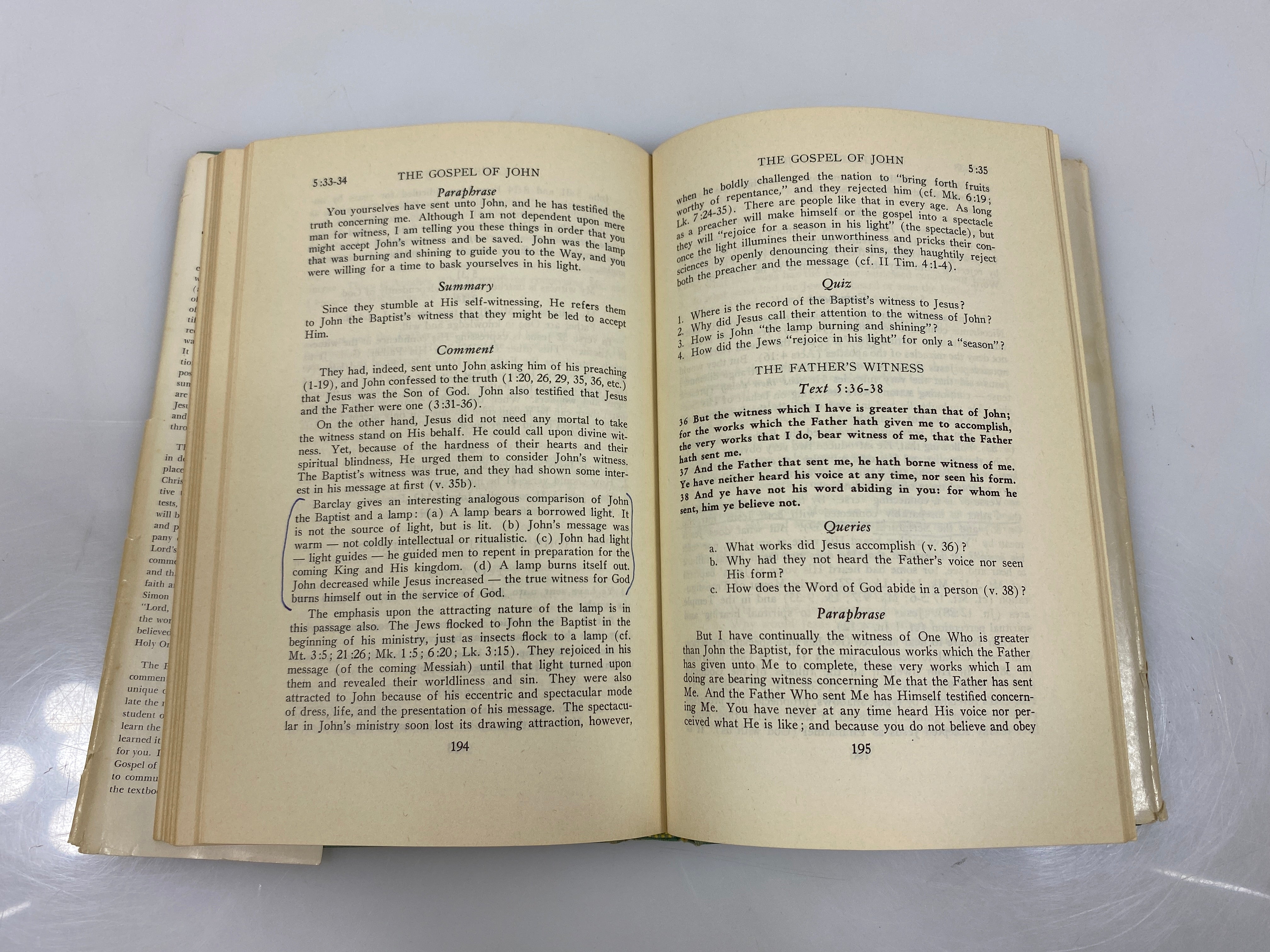 Gospel of John, Vol. I by Butler Bible Study Textbook 1961 HCDJ