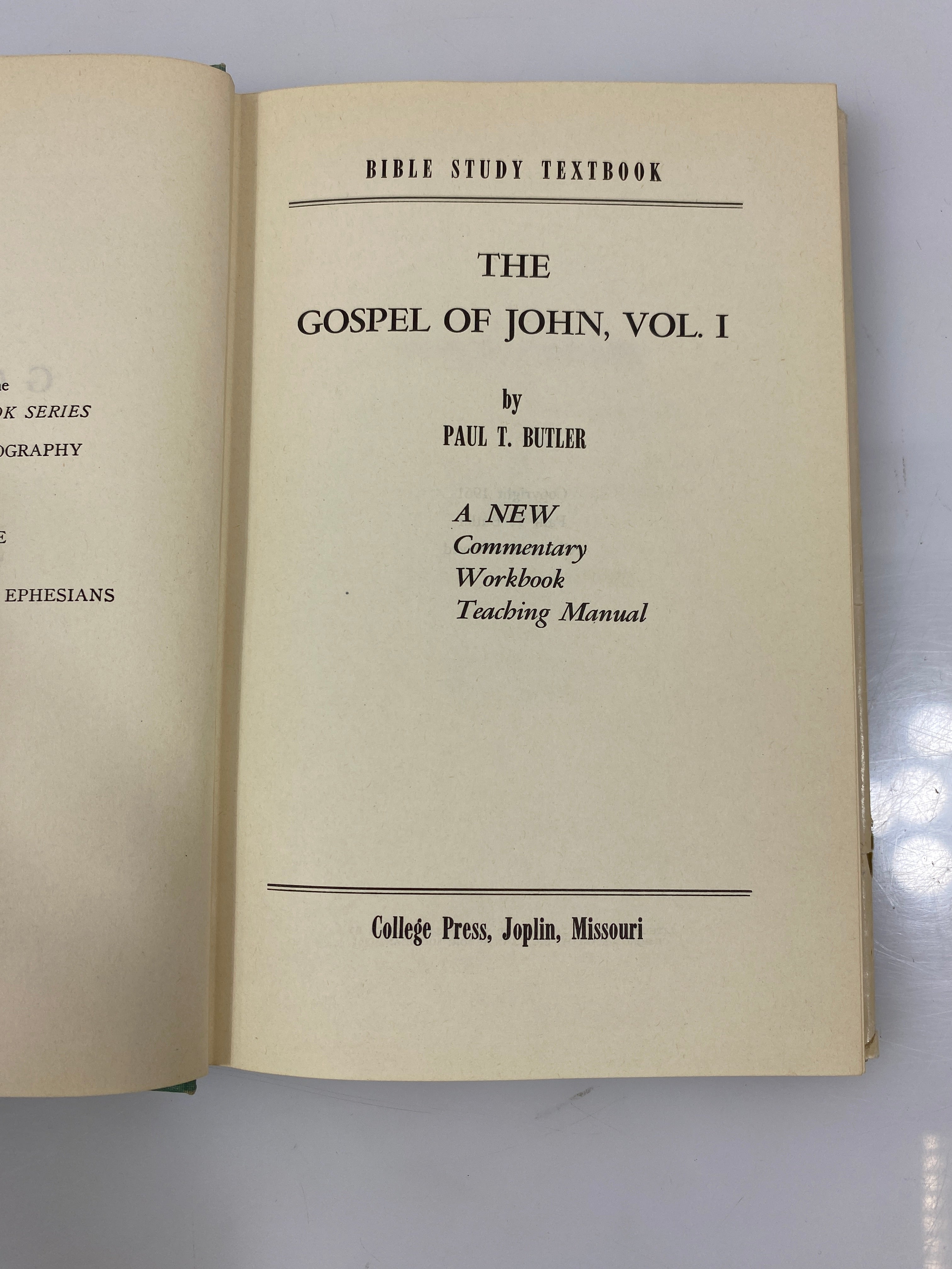 Gospel of John, Vol. I by Butler Bible Study Textbook 1961 HCDJ
