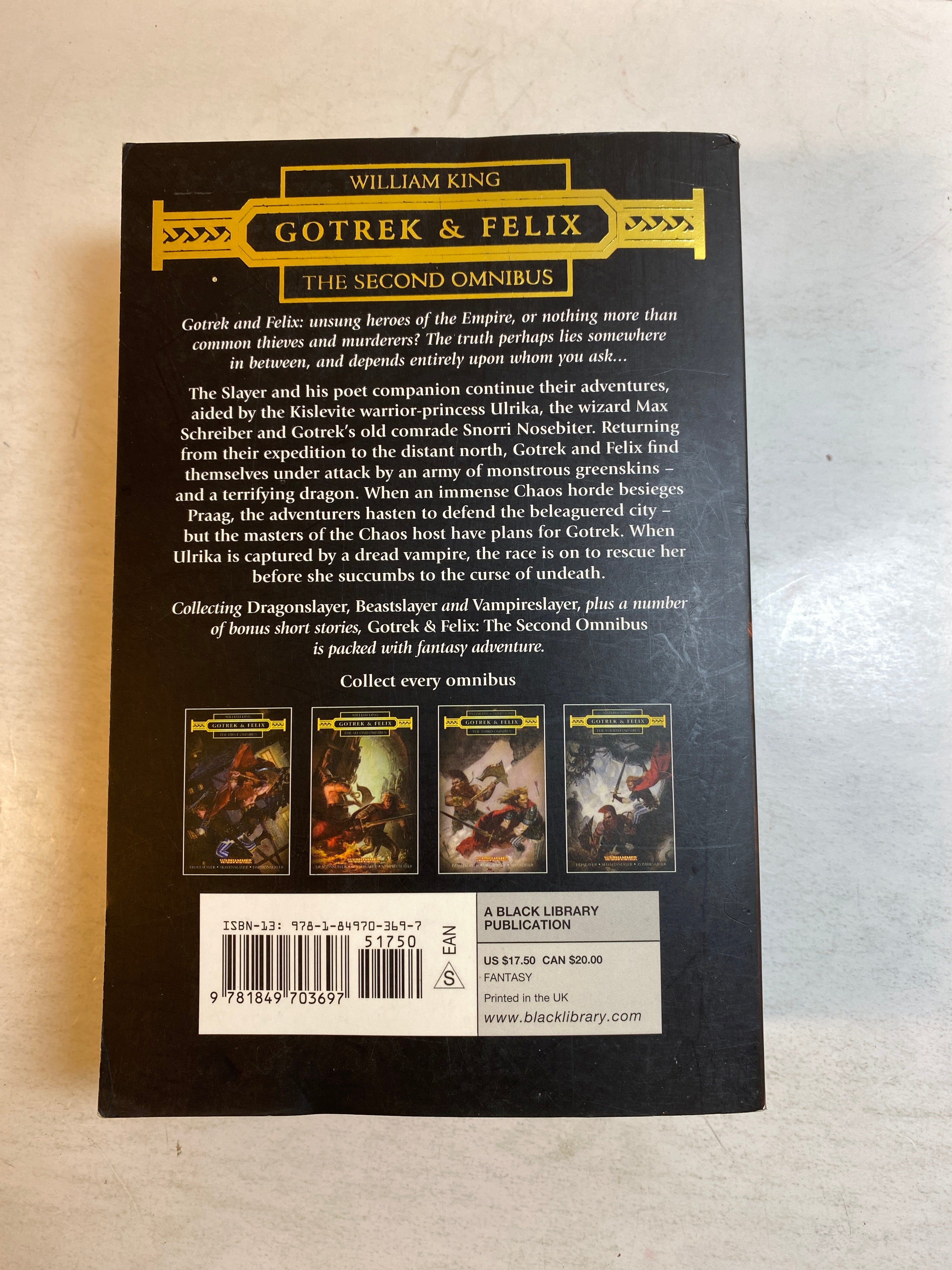 Gotrek and Felix Second Omnibus Warhammer Black Library Re-issue 2013