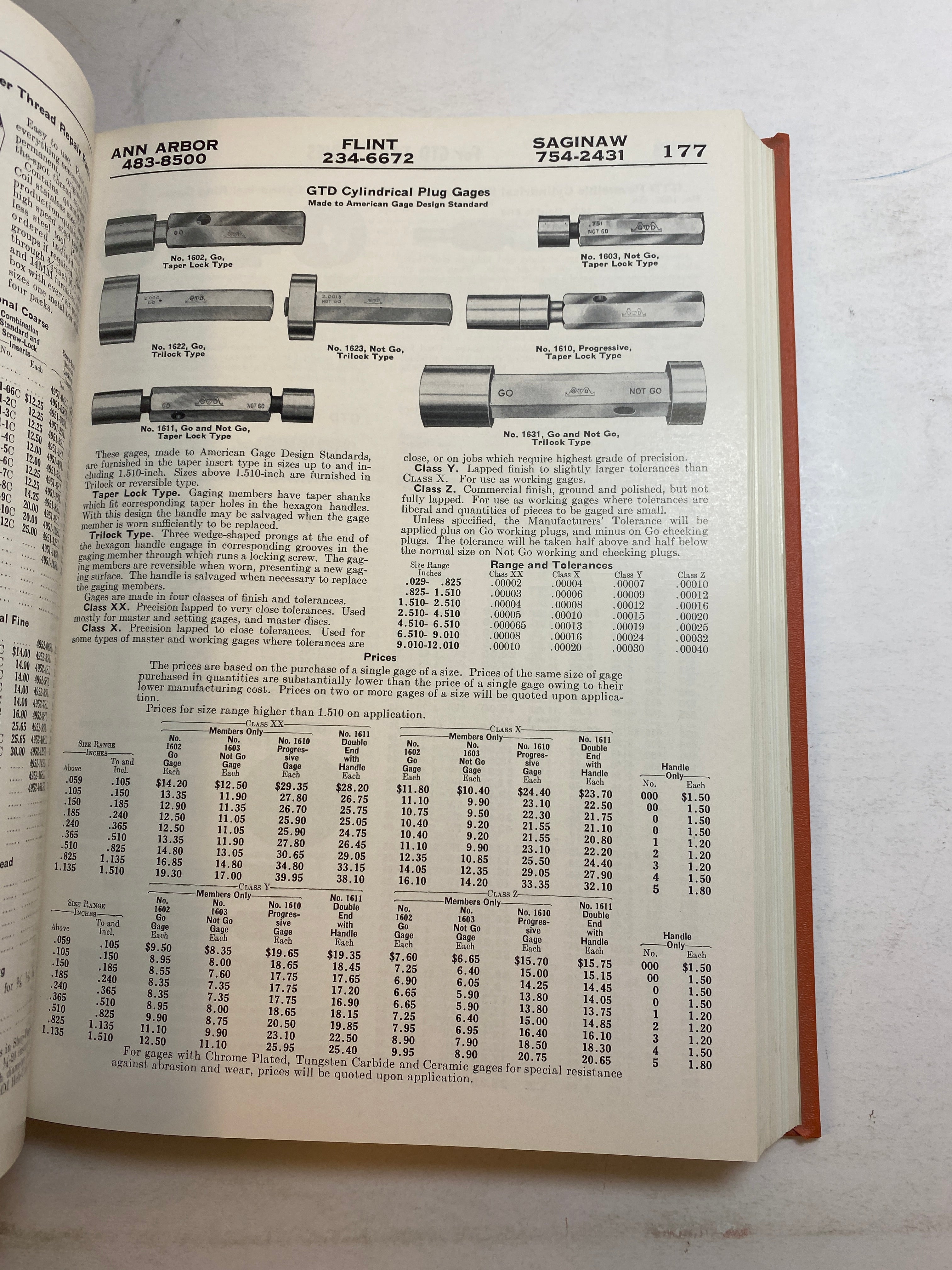 Gransden Hall Flint Michigan Machine Tool Catalog HC 1965