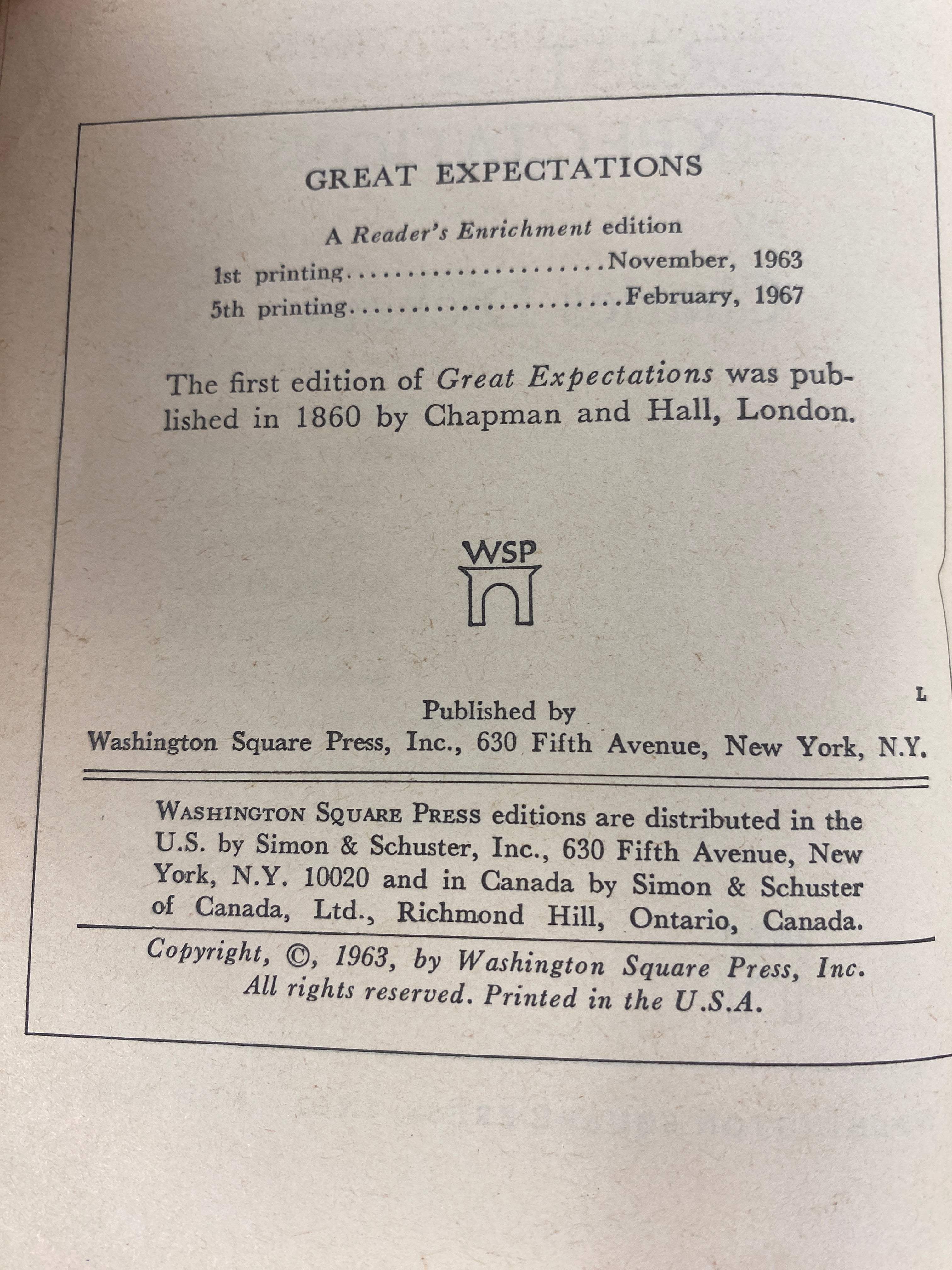 Great Expectations Charles Dickens Vintage Paperback 1967