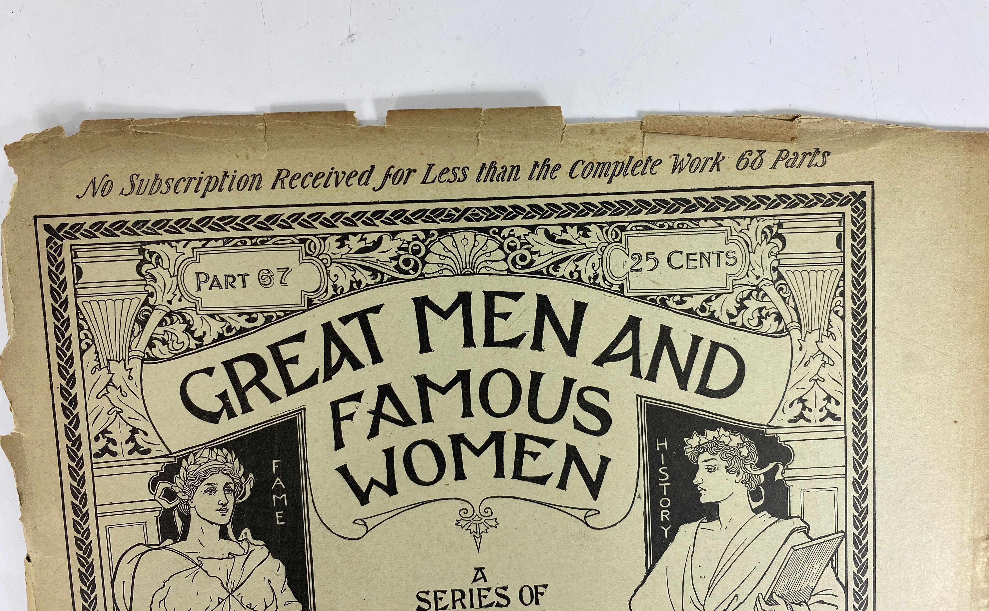 Great Men and Famous Women A Series of Pen and Pencil Sketches Lot of 58, 1900