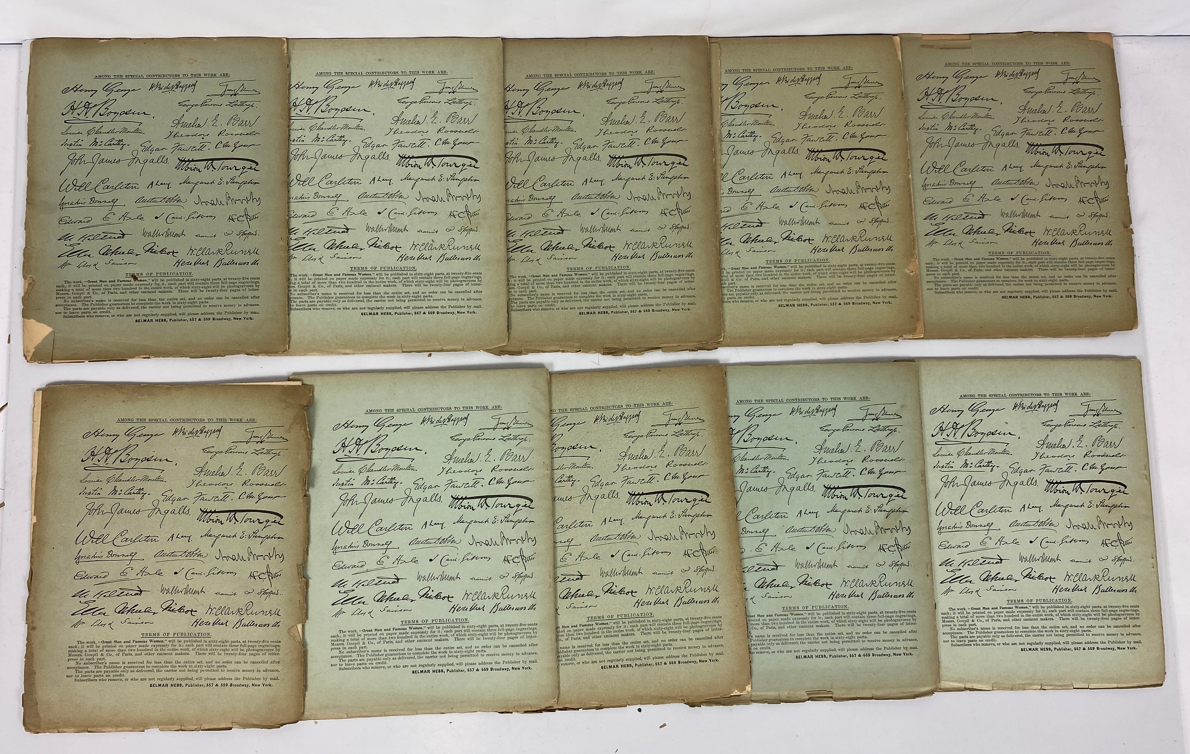 Great Men and Famous Women A Series of Pen and Pencil Sketches Lot of 58, 1900