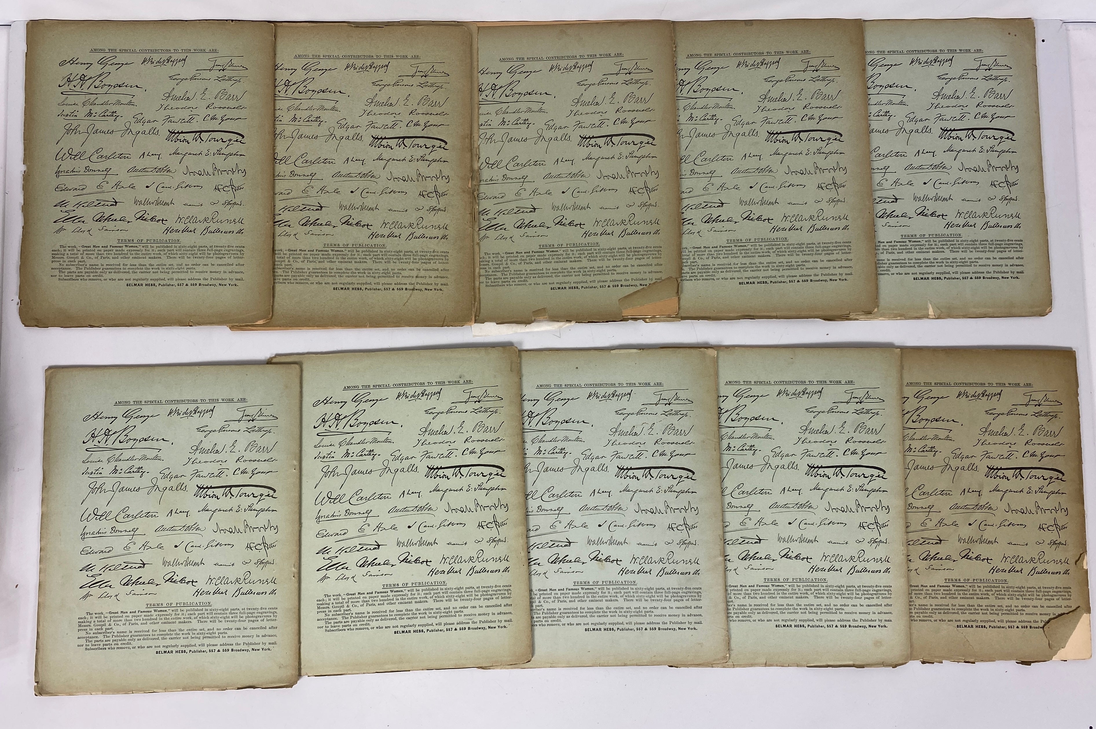 Great Men and Famous Women A Series of Pen and Pencil Sketches Lot of 58, 1900