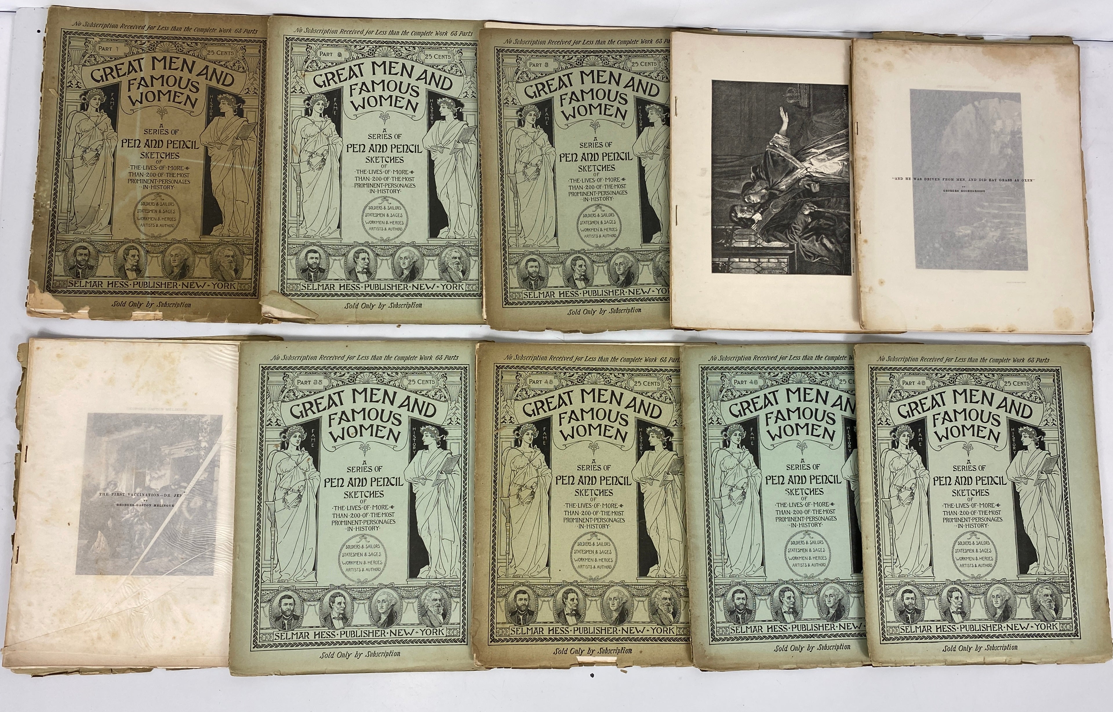 Great Men and Famous Women A Series of Pen and Pencil Sketches Lot of 58, 1900