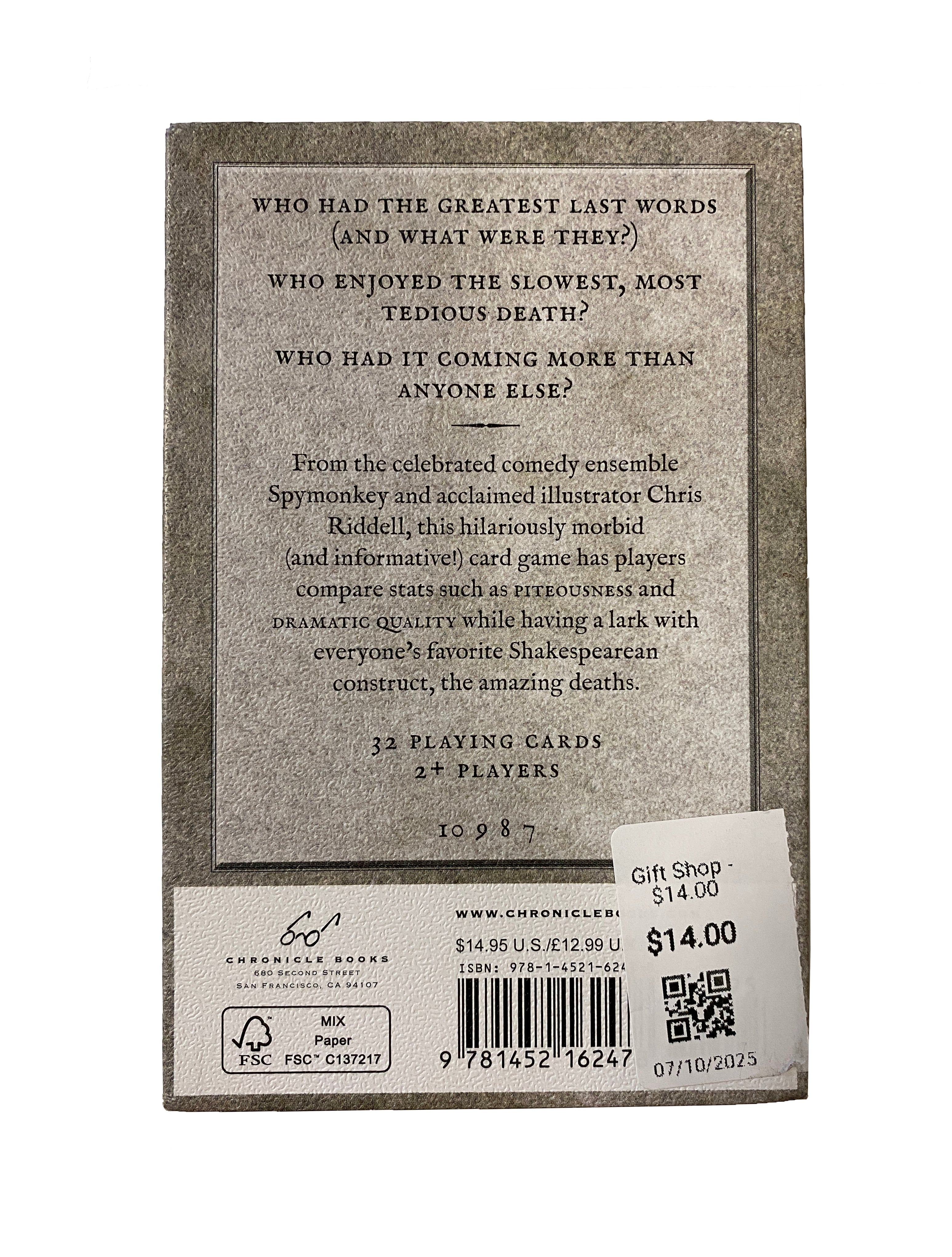 Great Shakespearean Deaths Card Game