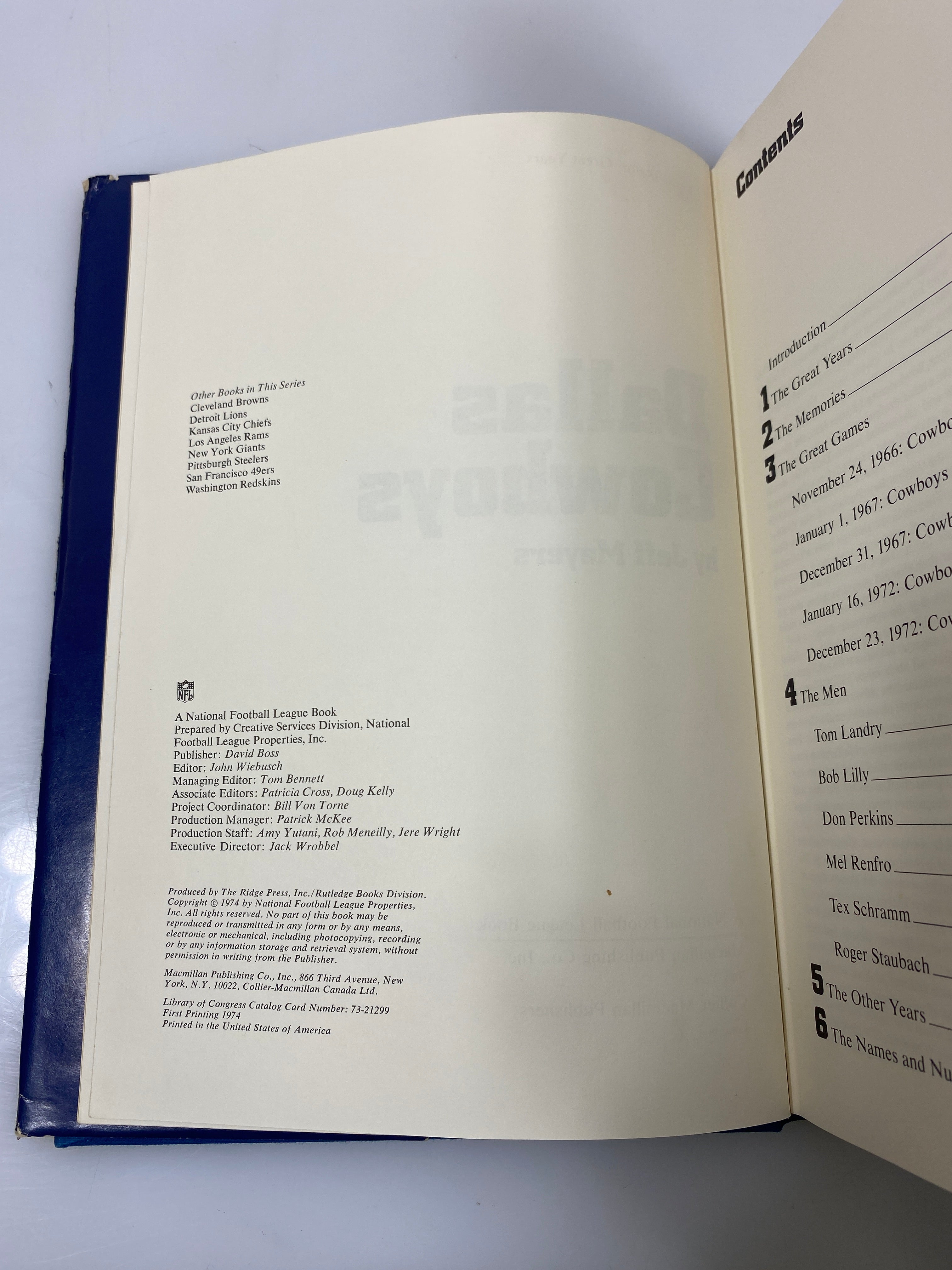 Great Teams' Great Years Dallas Cowboys by Jeff Meyers 1974 HCDJ