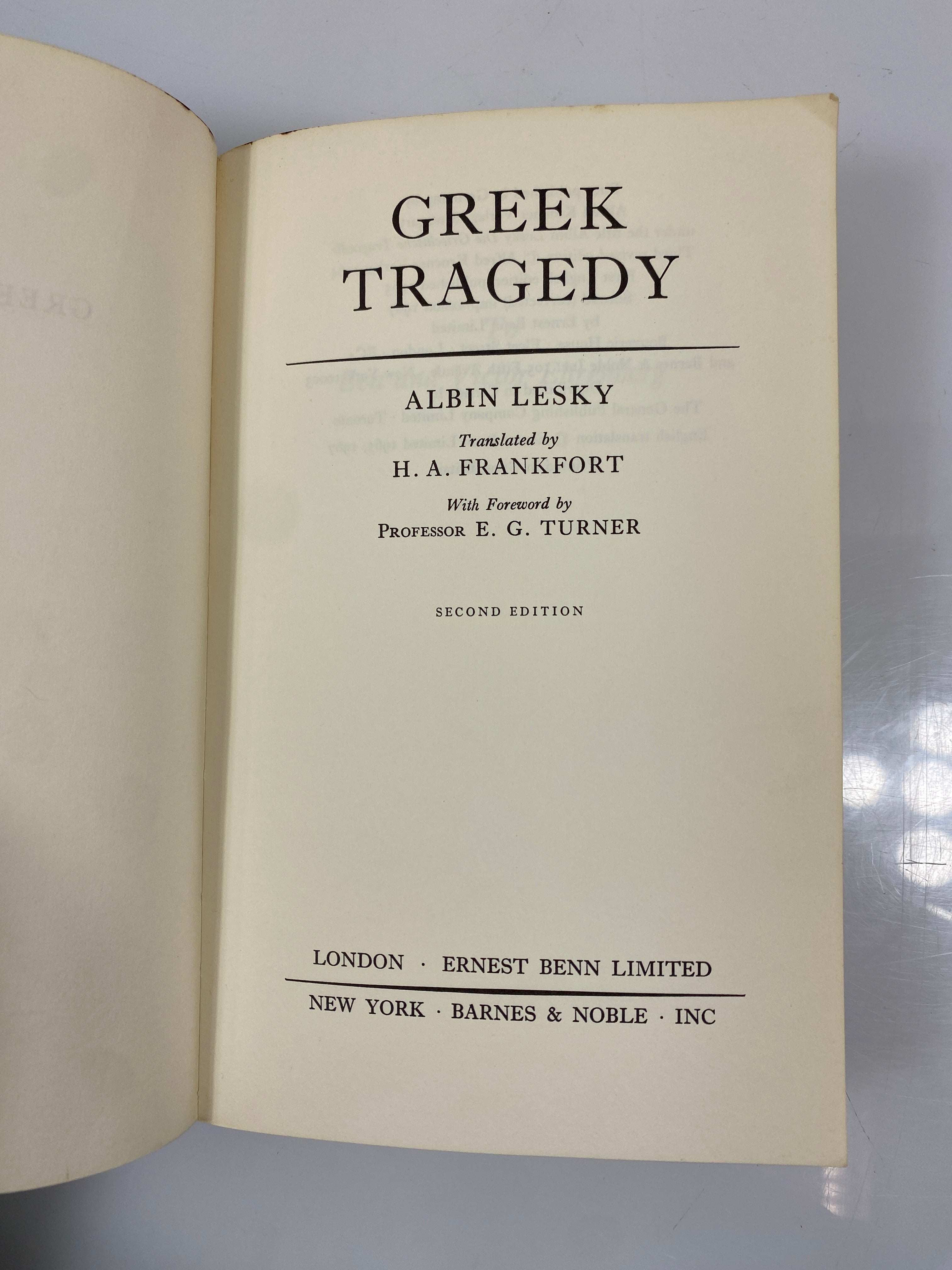 Greek Tragedy by Albin Lesky 1967 Second Impression Vintage SC