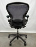 Green Herman Miller Aeron Chair Size B with Green Fabric Arms