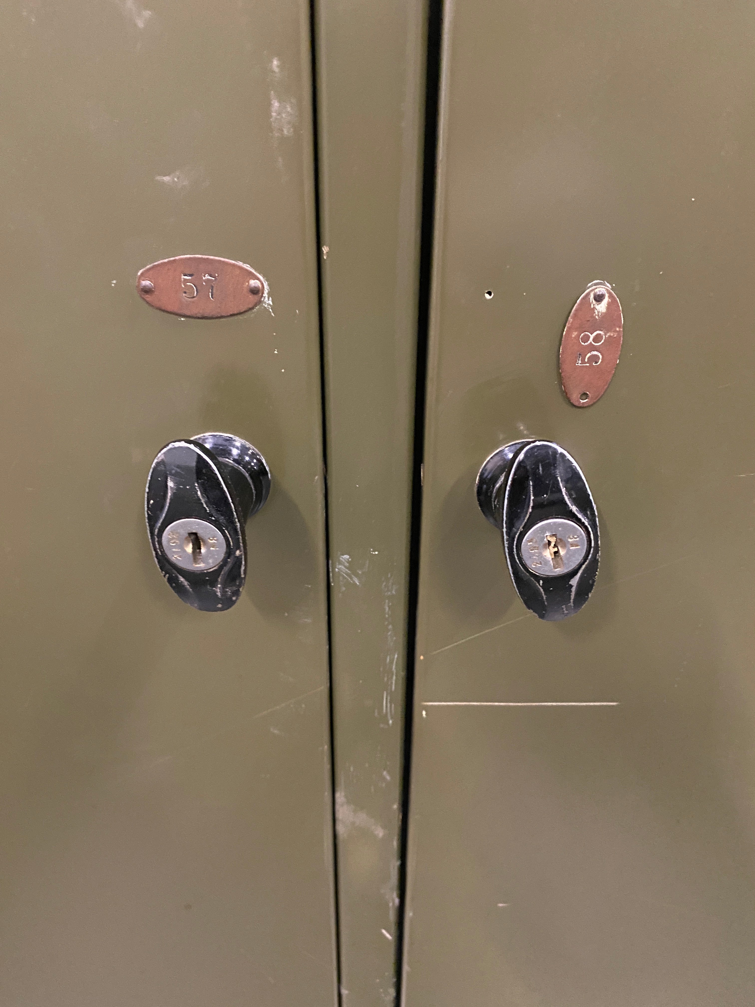 Green Metal Cabinet w/ Adjustable Drawer Slots #1