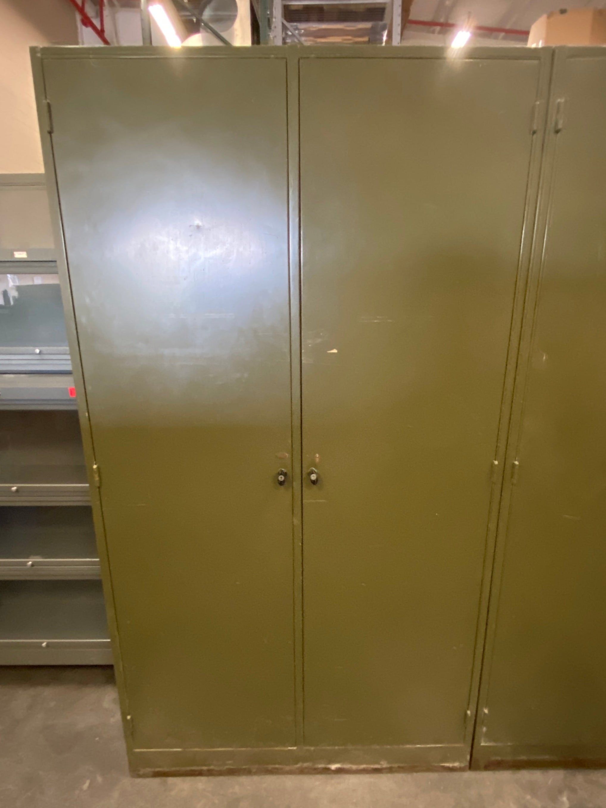 Green Metal Cabinet w/ Adjustable Drawer Slots #1